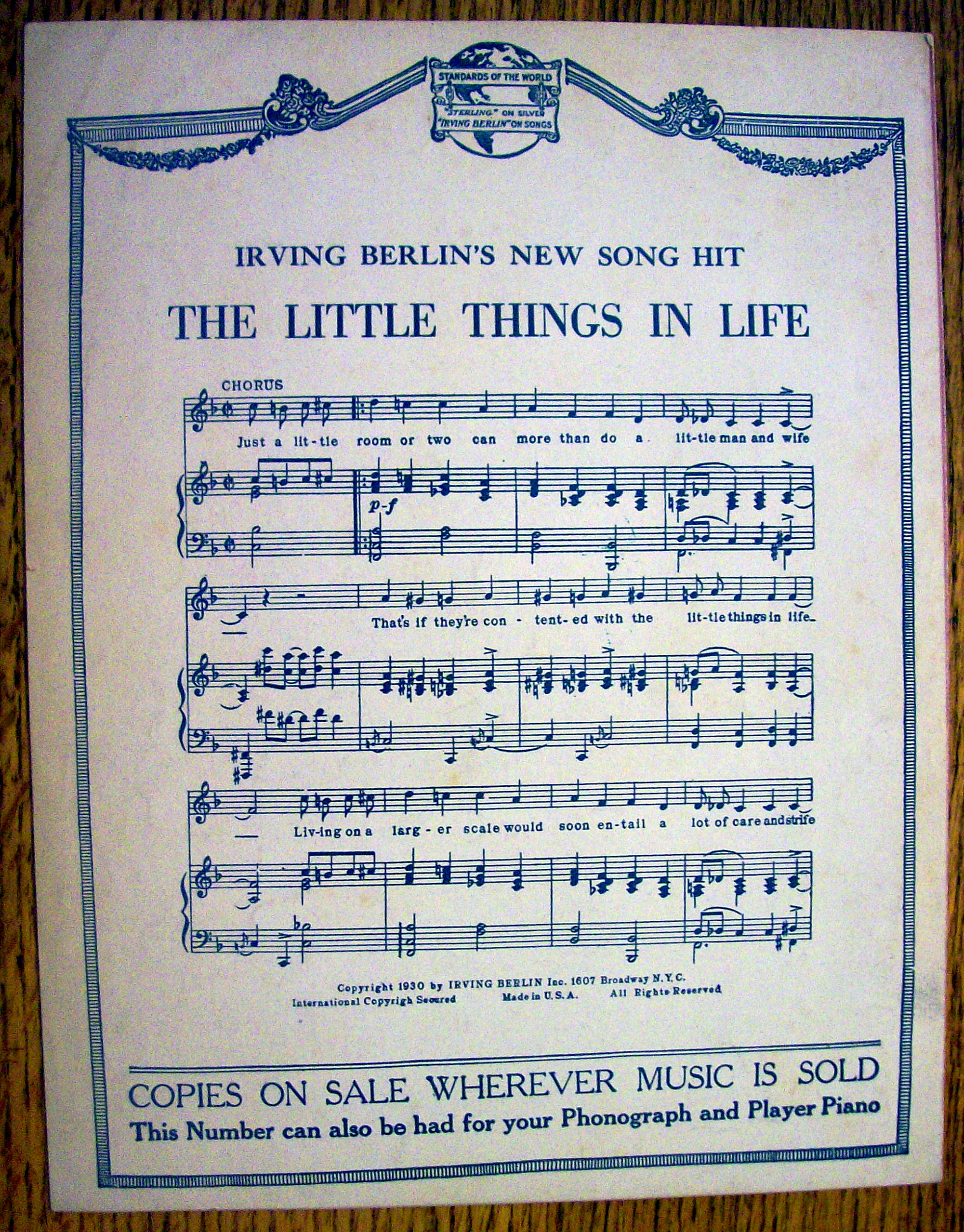 Sheet Music For 1930 Reaching For The Moon
