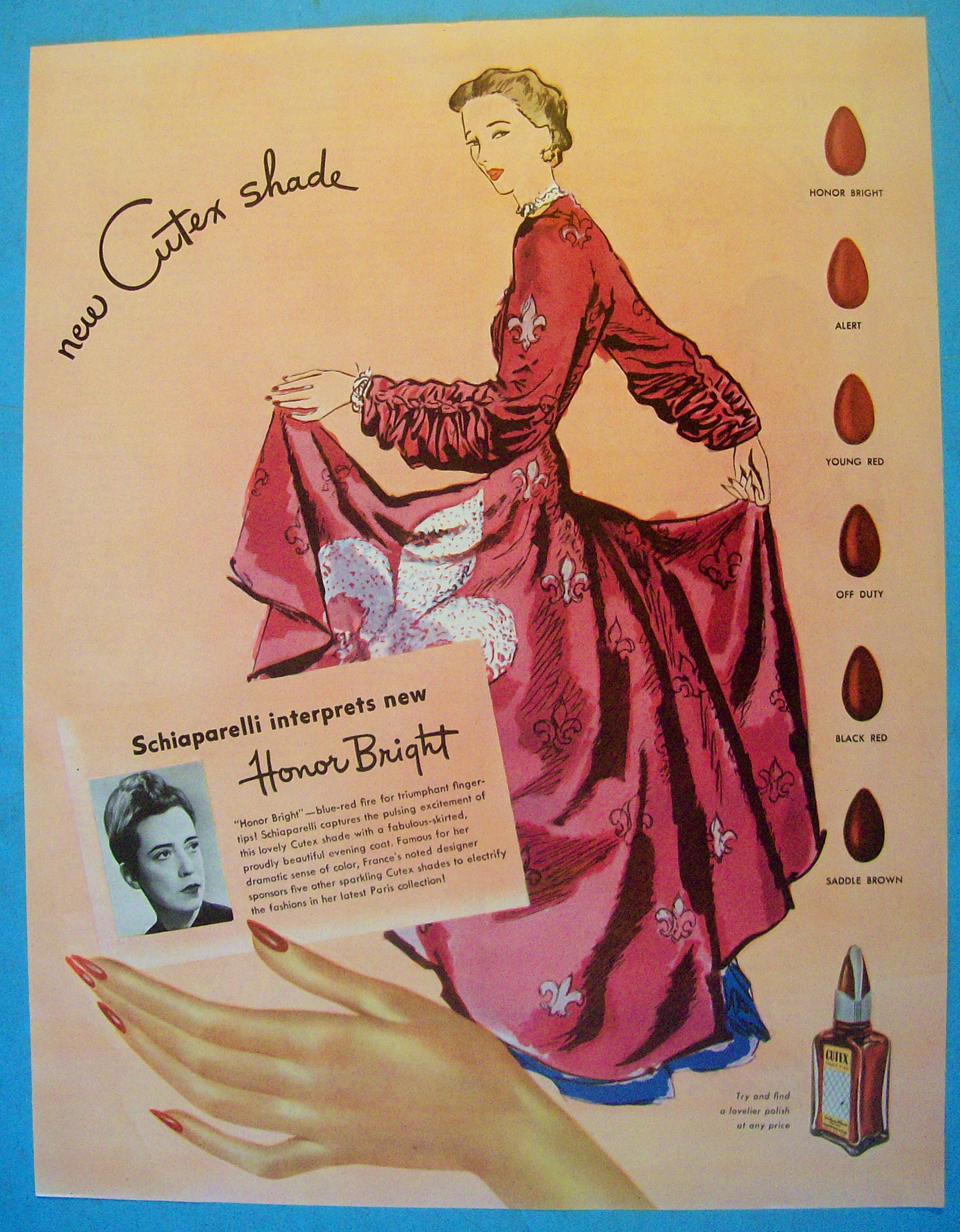 1945 Cutex Nail Polish with Lovely Woman