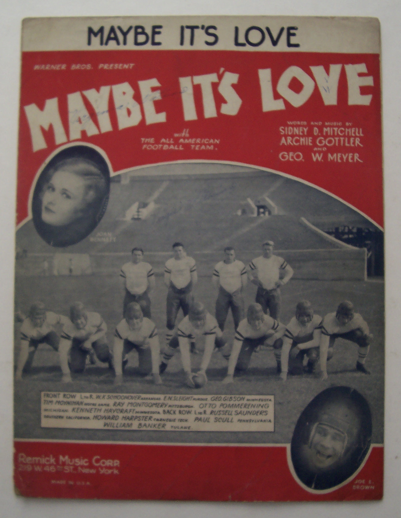Sheet Music For 1930 Maybe It's Love
