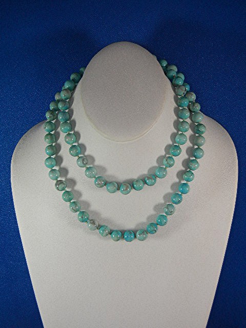 Necklace Turquoise Handknotted Beads