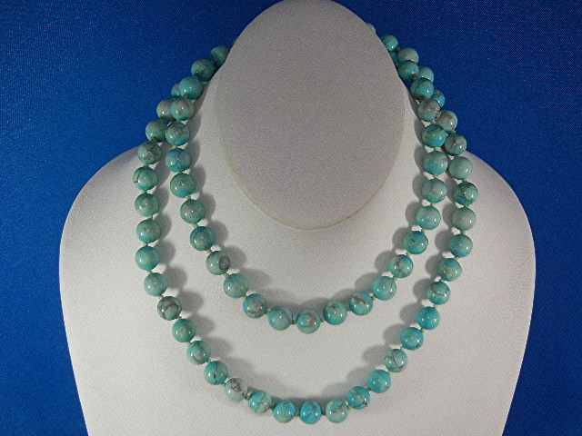 Necklace Turquoise Handknotted Beads