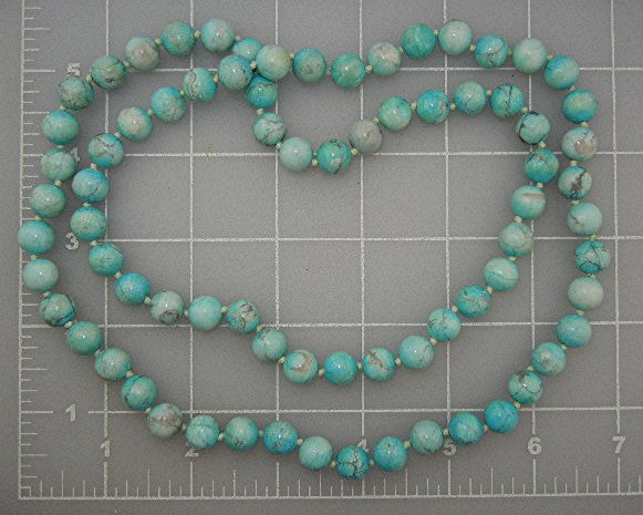 Necklace Turquoise Handknotted Beads