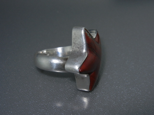 CHARLES ALBERT Jasper Sterling Silver Star Ring