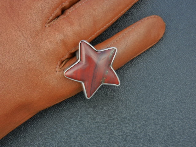 CHARLES ALBERT Jasper Sterling Silver Star Ring