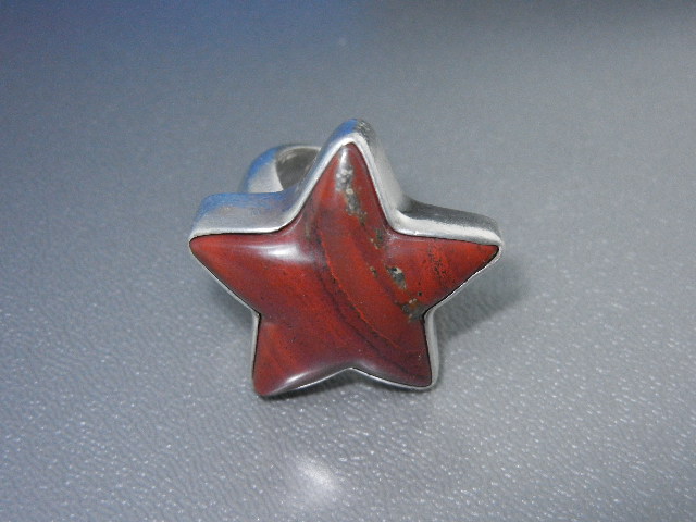 CHARLES ALBERT Jasper Sterling Silver Star Ring