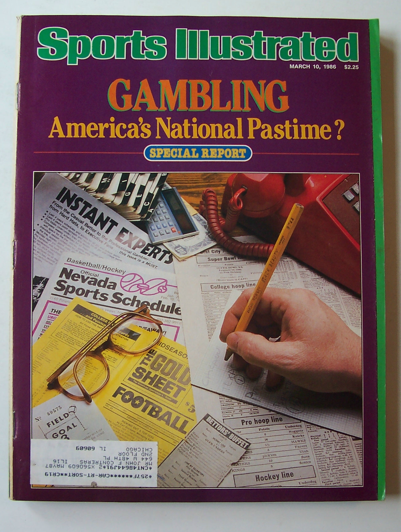 Sports Illustrated Magazine - March 10, 1986 - Gambling