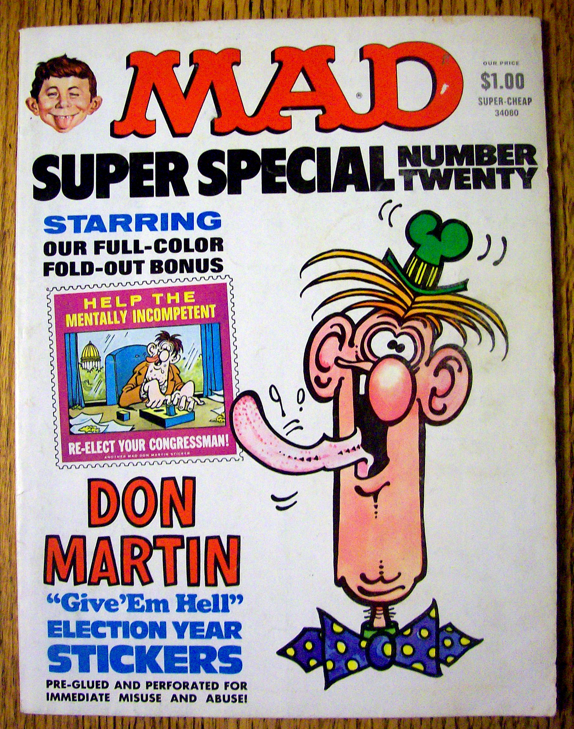 Mad Magazine #20 1976 (Super Special) Election Stickers