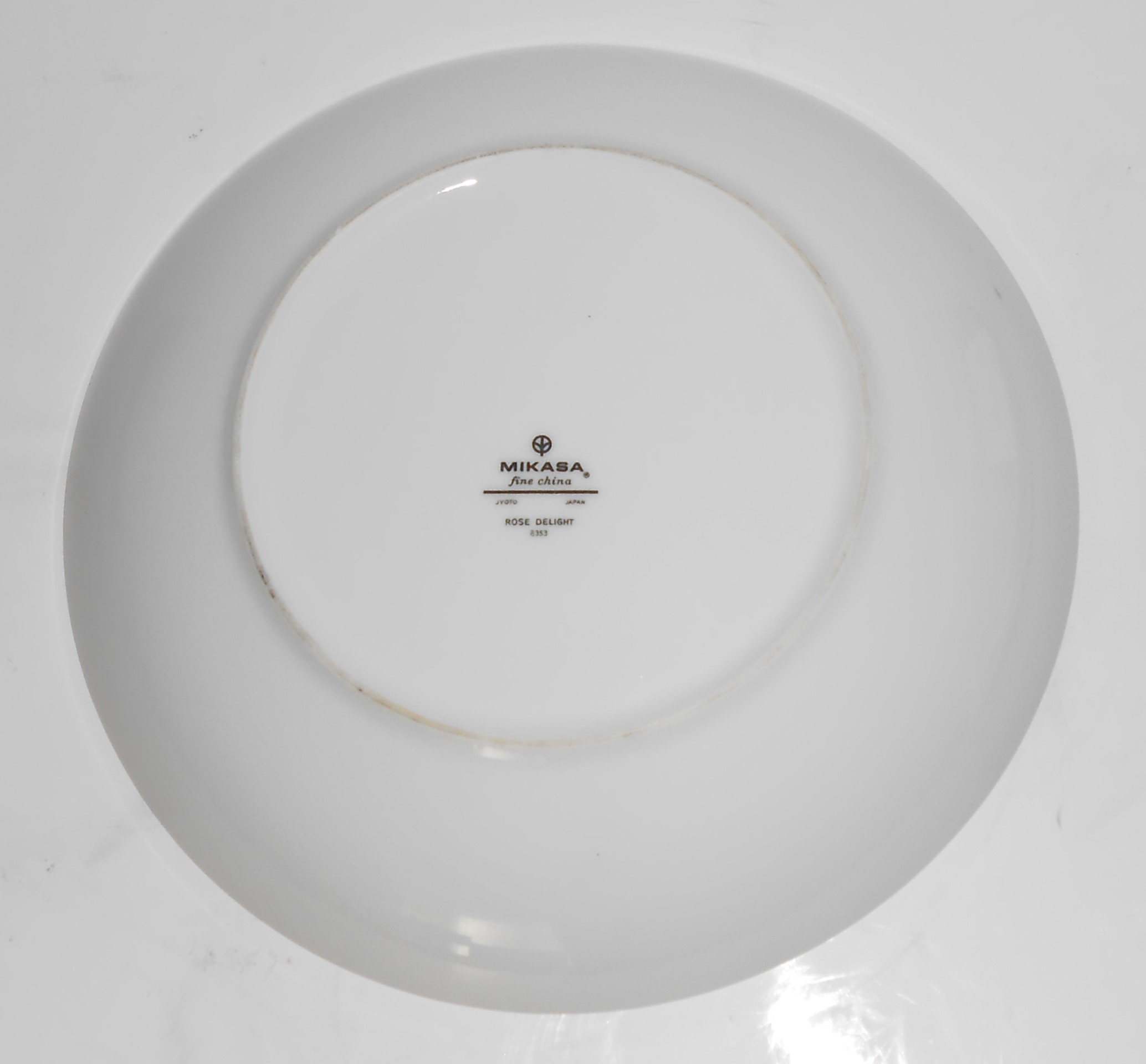 Mikasa China Platinum Band #8353 Rose Delight Coupe Sou