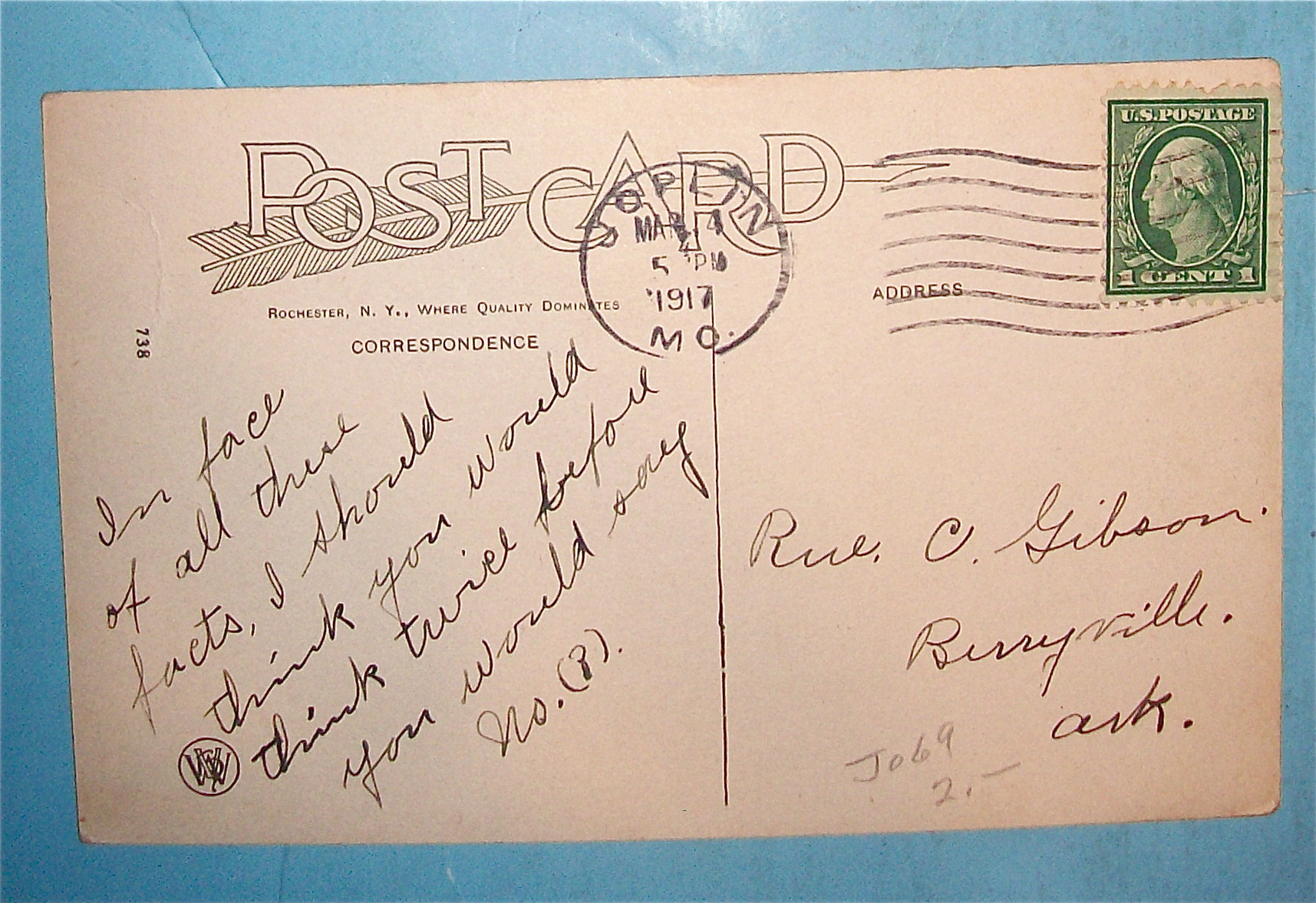 A Man Without A Car Postcard