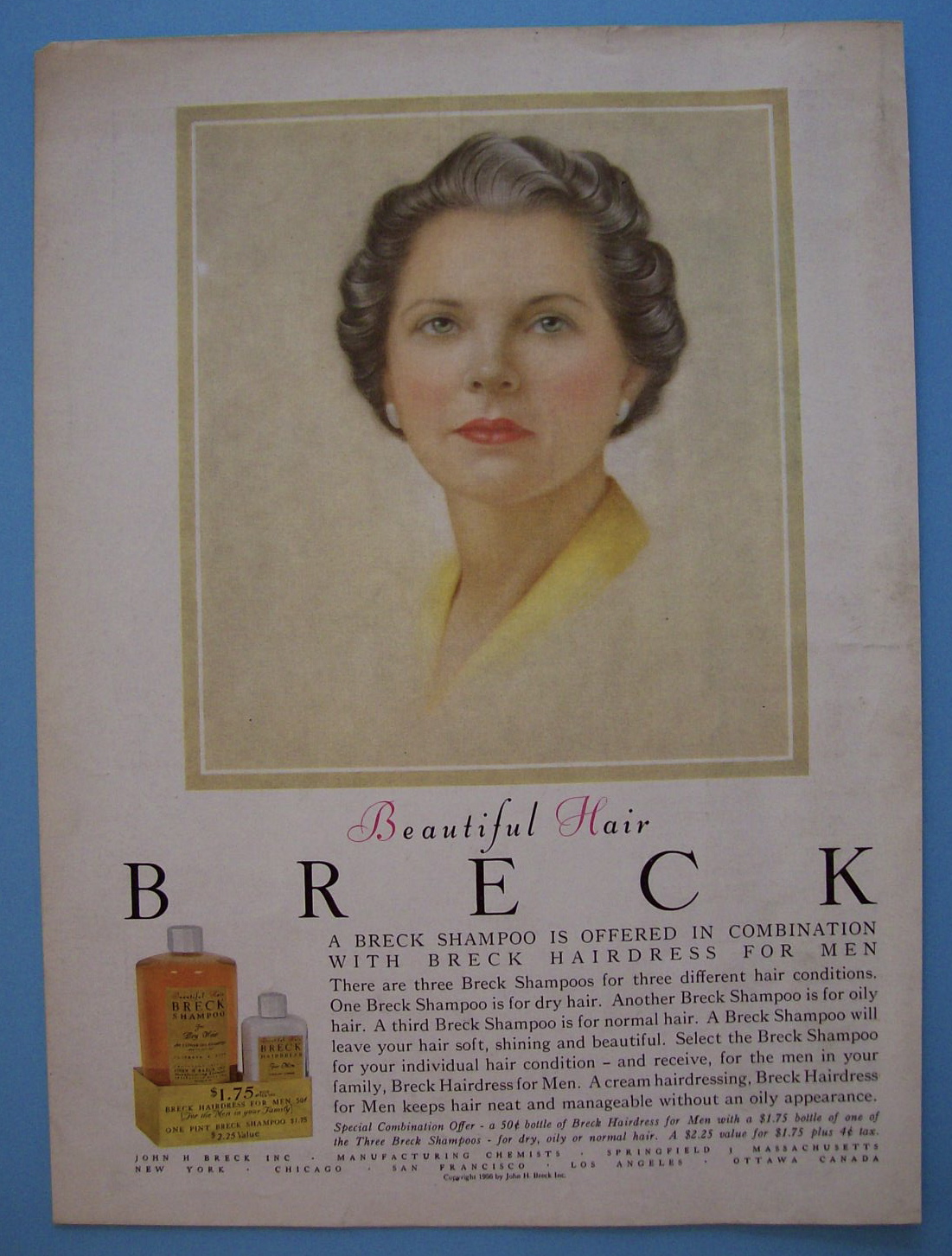 1956 Breck Shampoo with Breck Woman