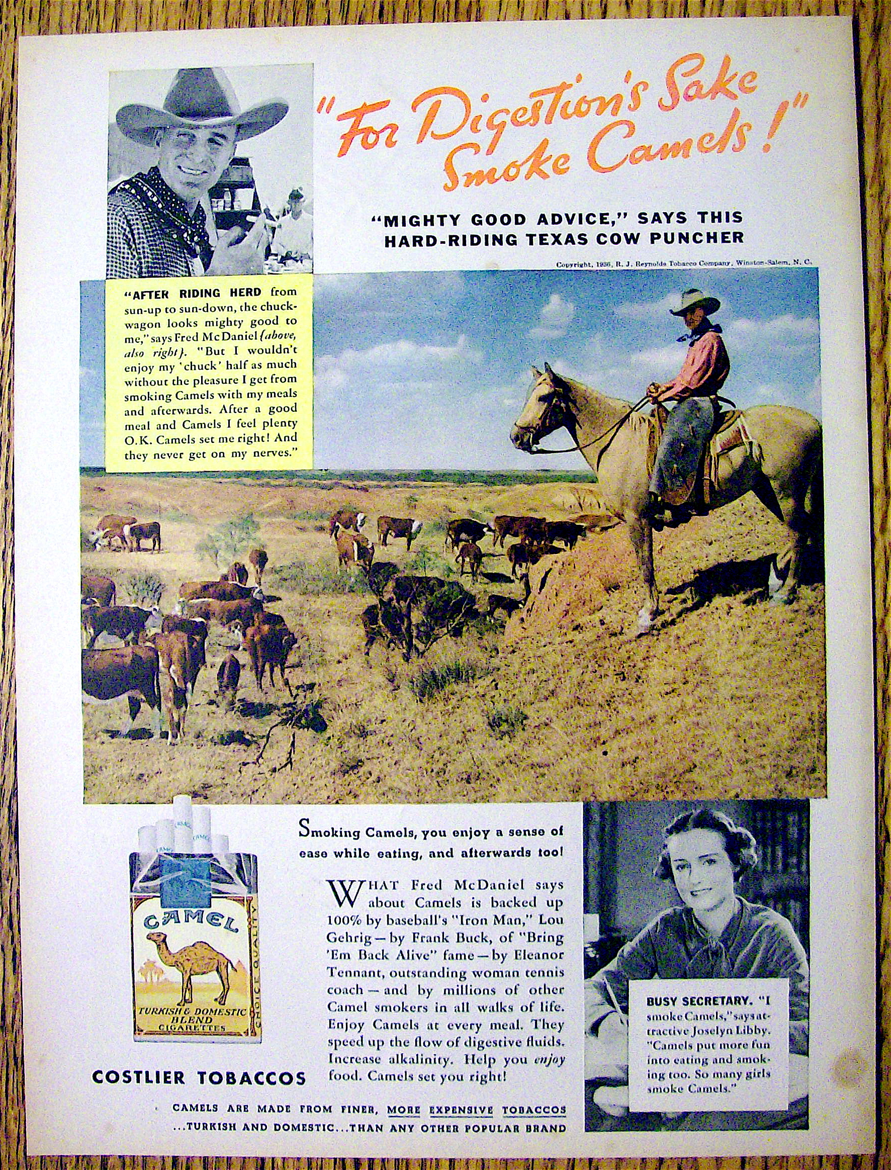 1937 Camel Cigarettes with Fred McDaniel