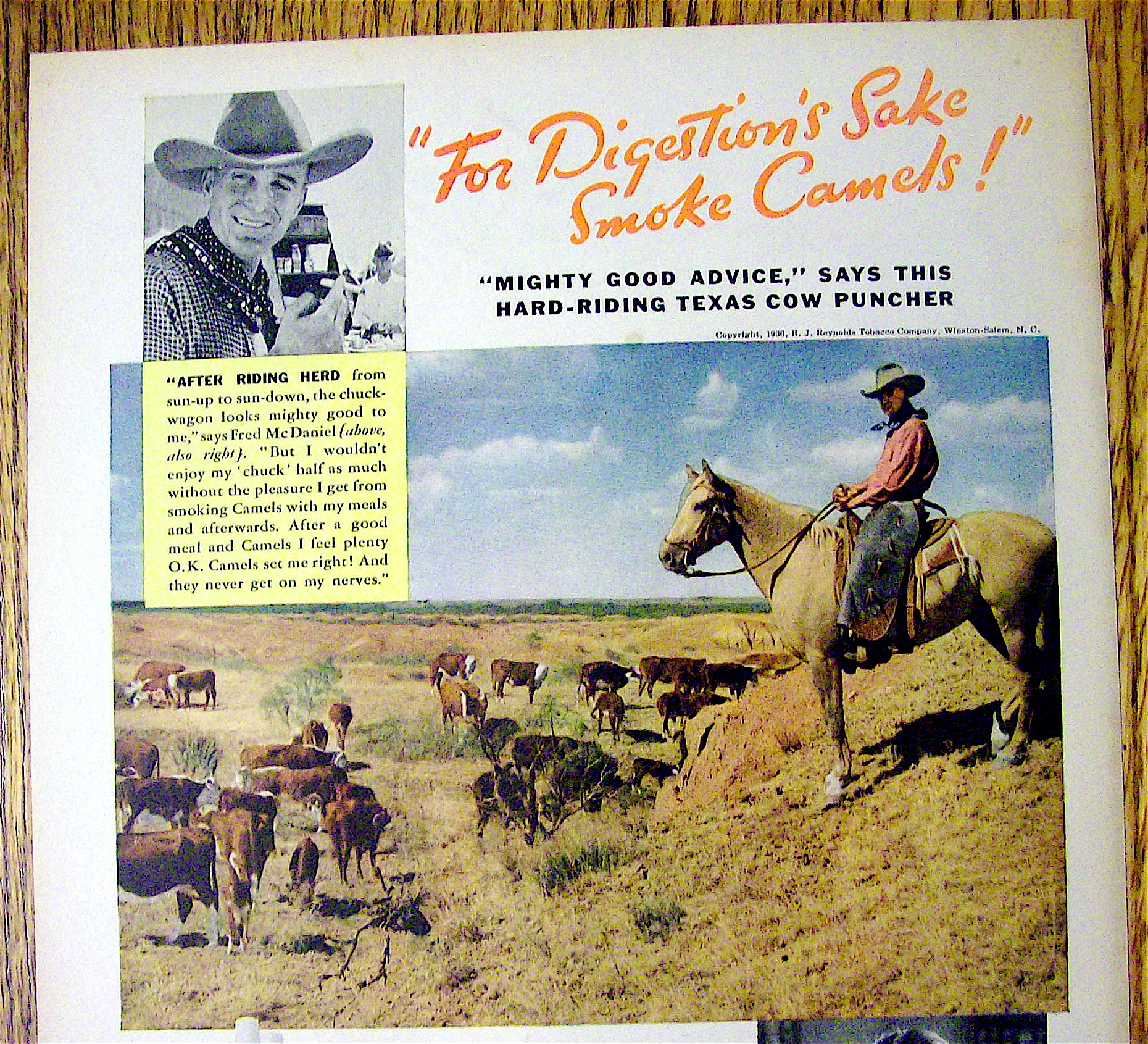 1937 Camel Cigarettes with Fred McDaniel