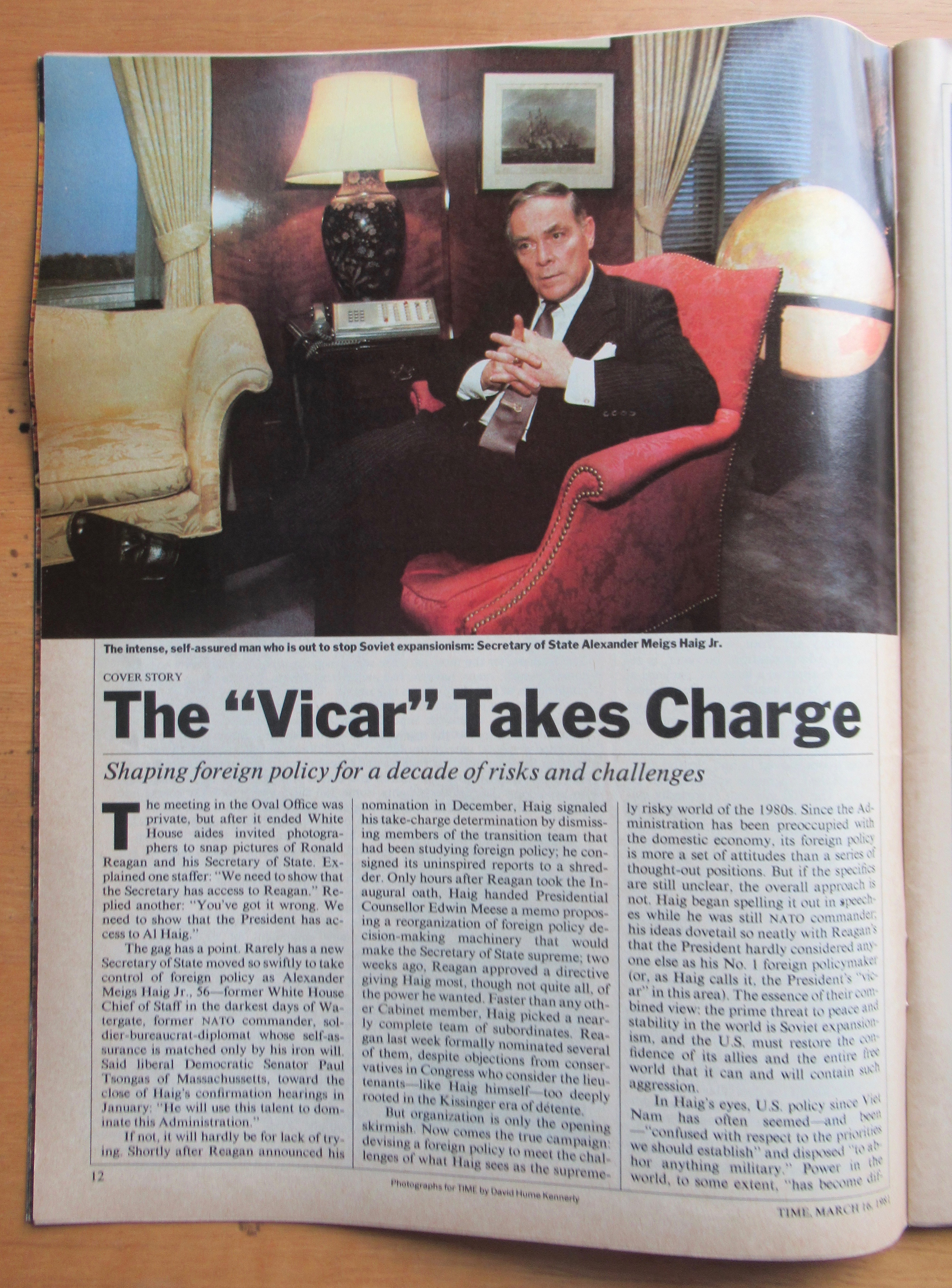 Time Magazine-March 16, 1981-World According To Haig