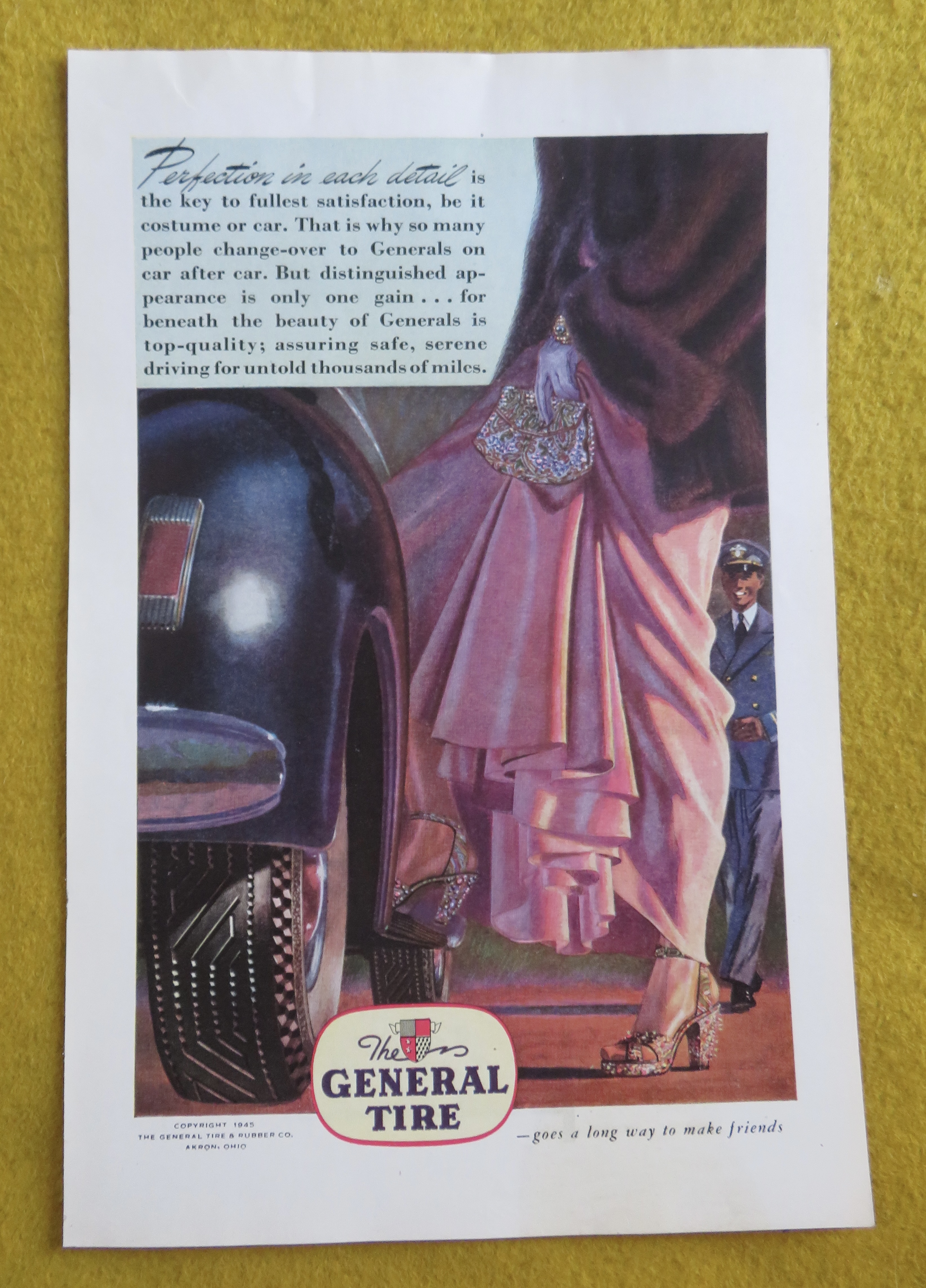 1946 General Tire with Woman In Lovely Dress