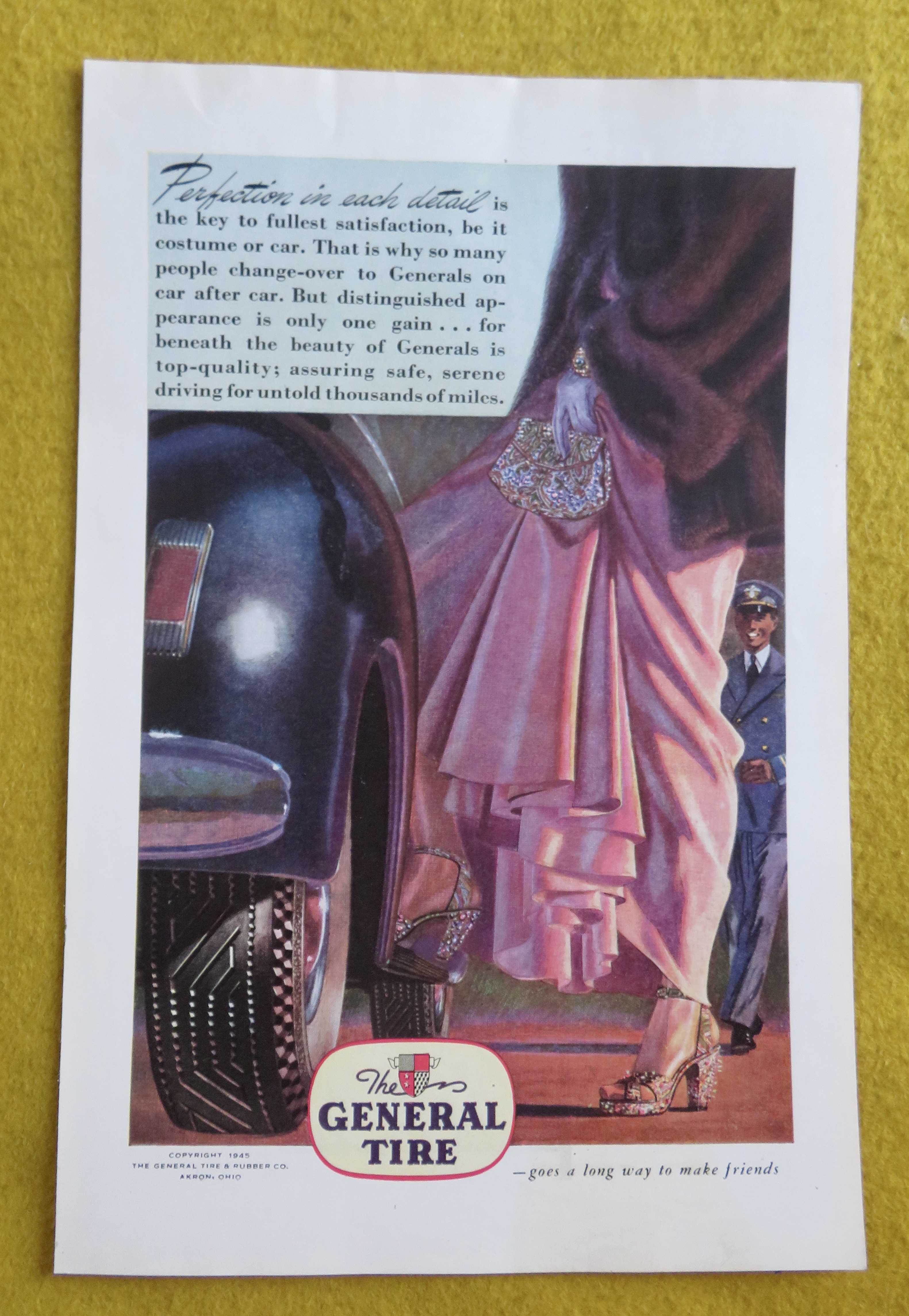 1946 General Tire with Woman In Lovely Dress