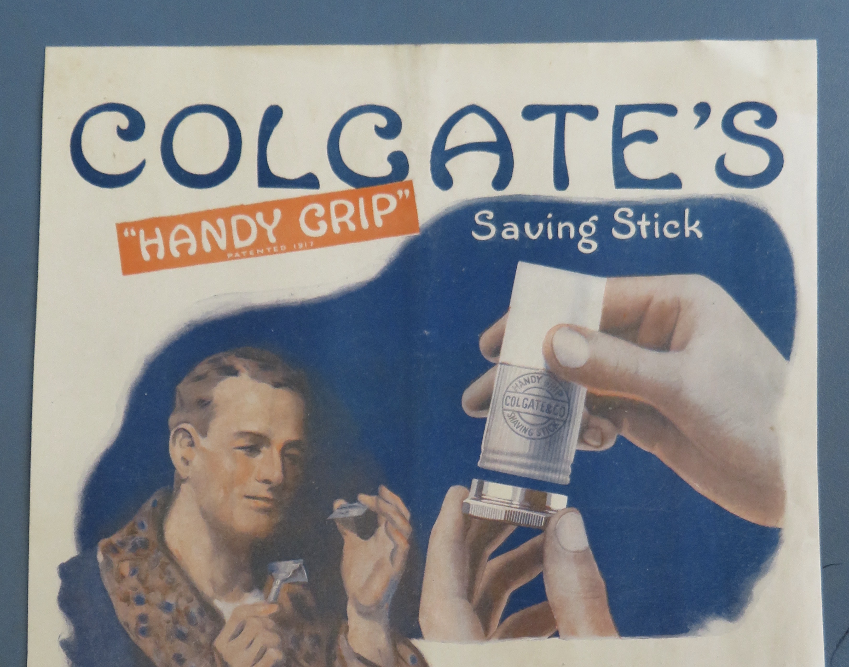 1910's Colgate Shaving Stick with Man Shaving