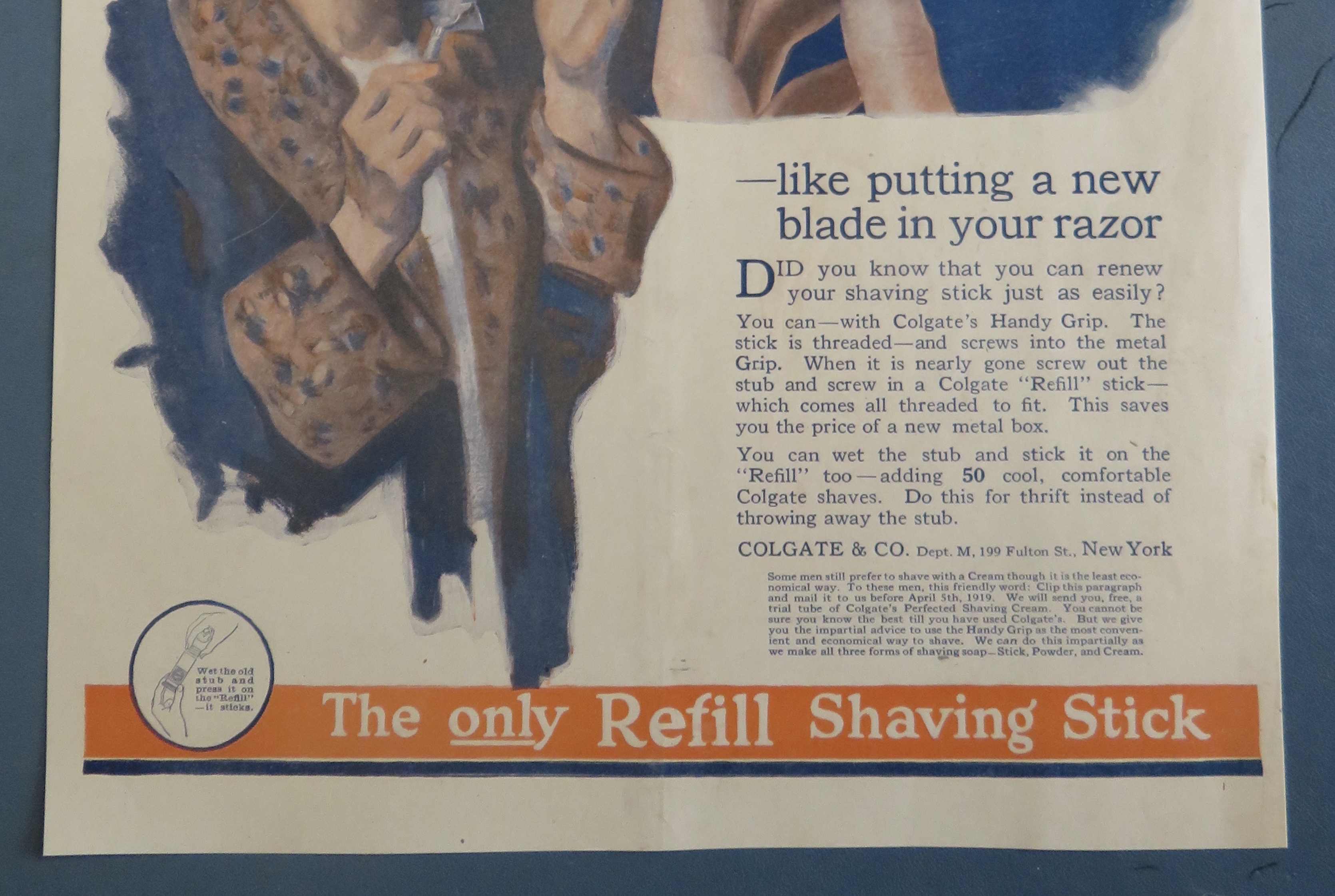 1910's Colgate Shaving Stick with Man Shaving