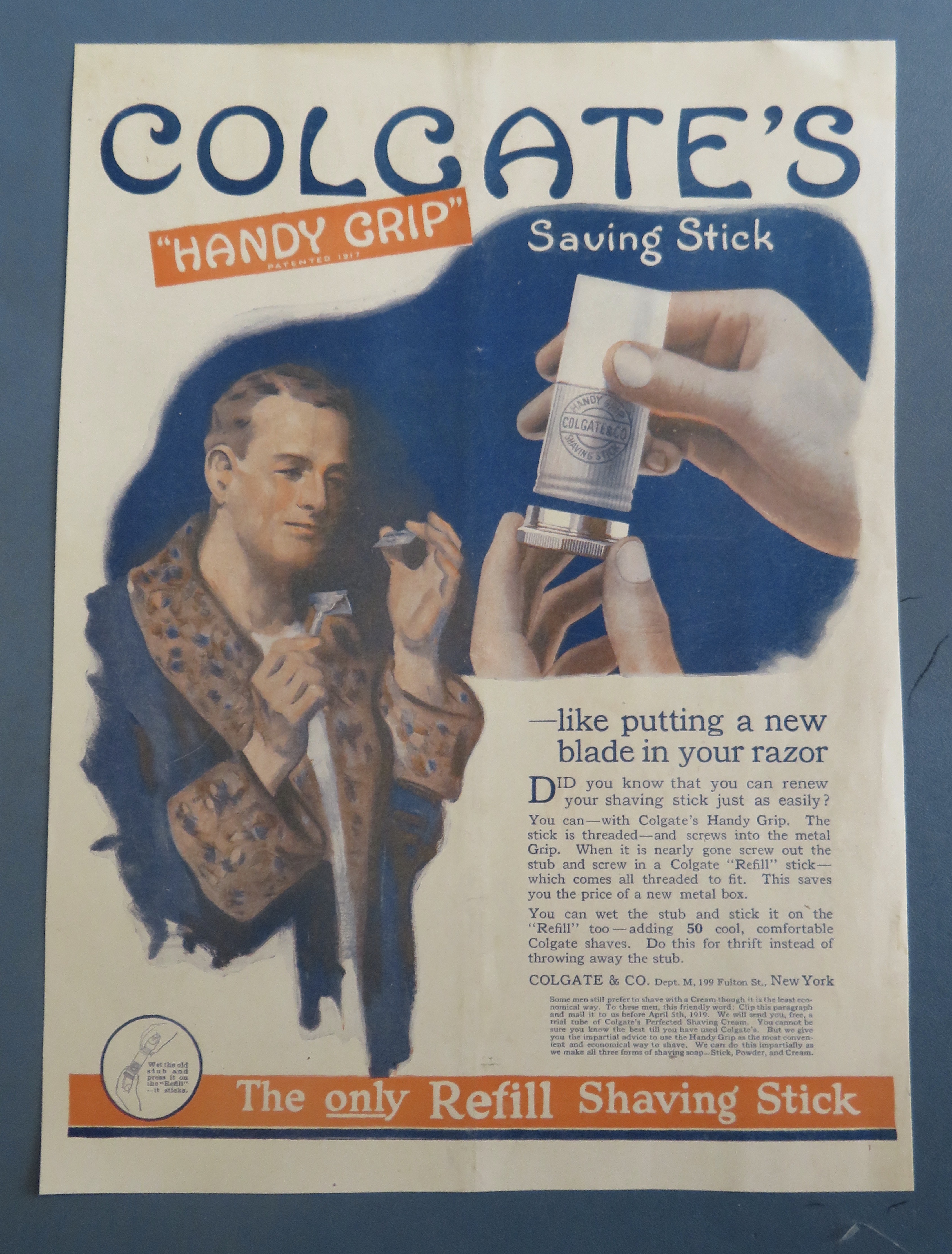 1910's Colgate Shaving Stick with Man Shaving