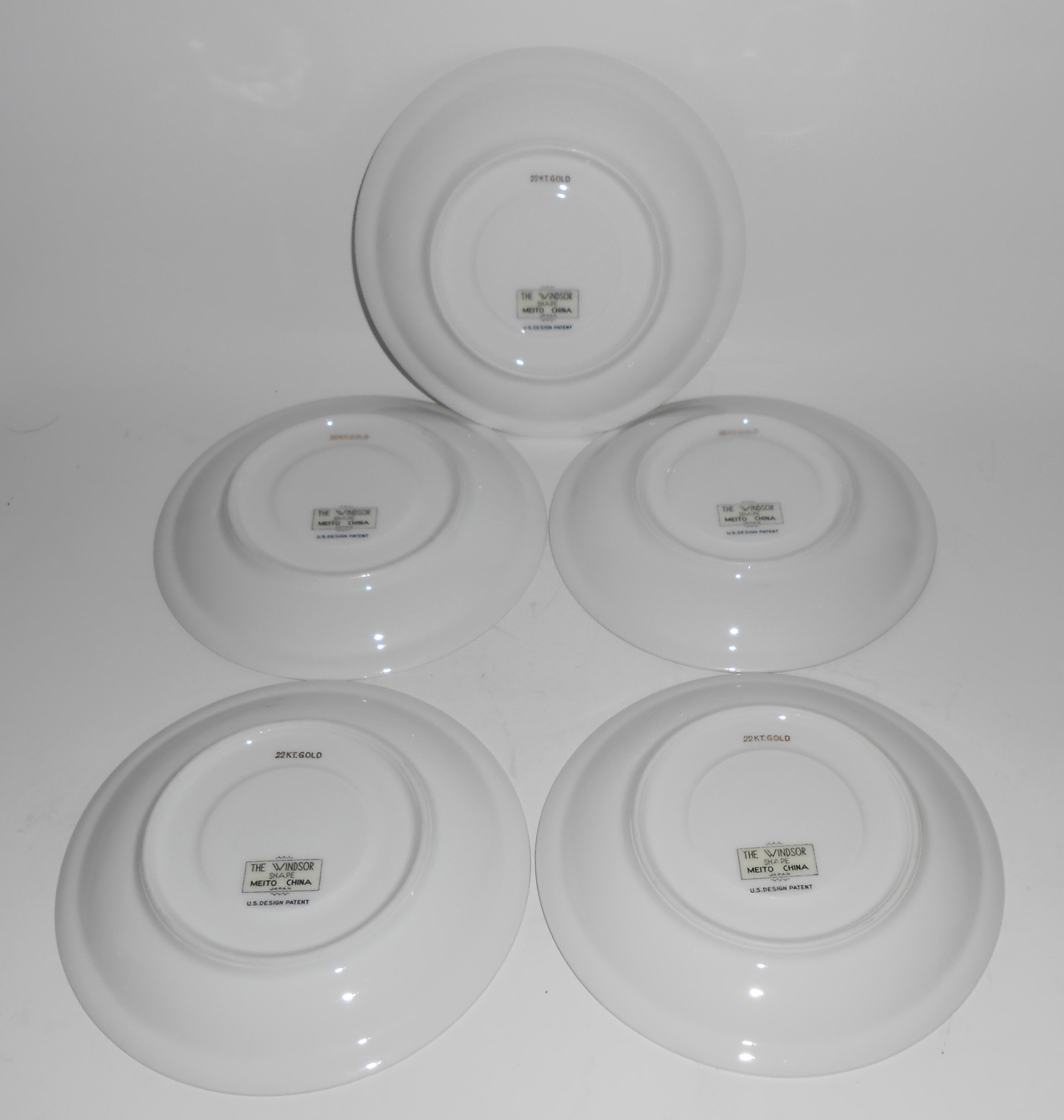 Meito China Porcelain Japan The Windsor w/Gold set/5 Sa