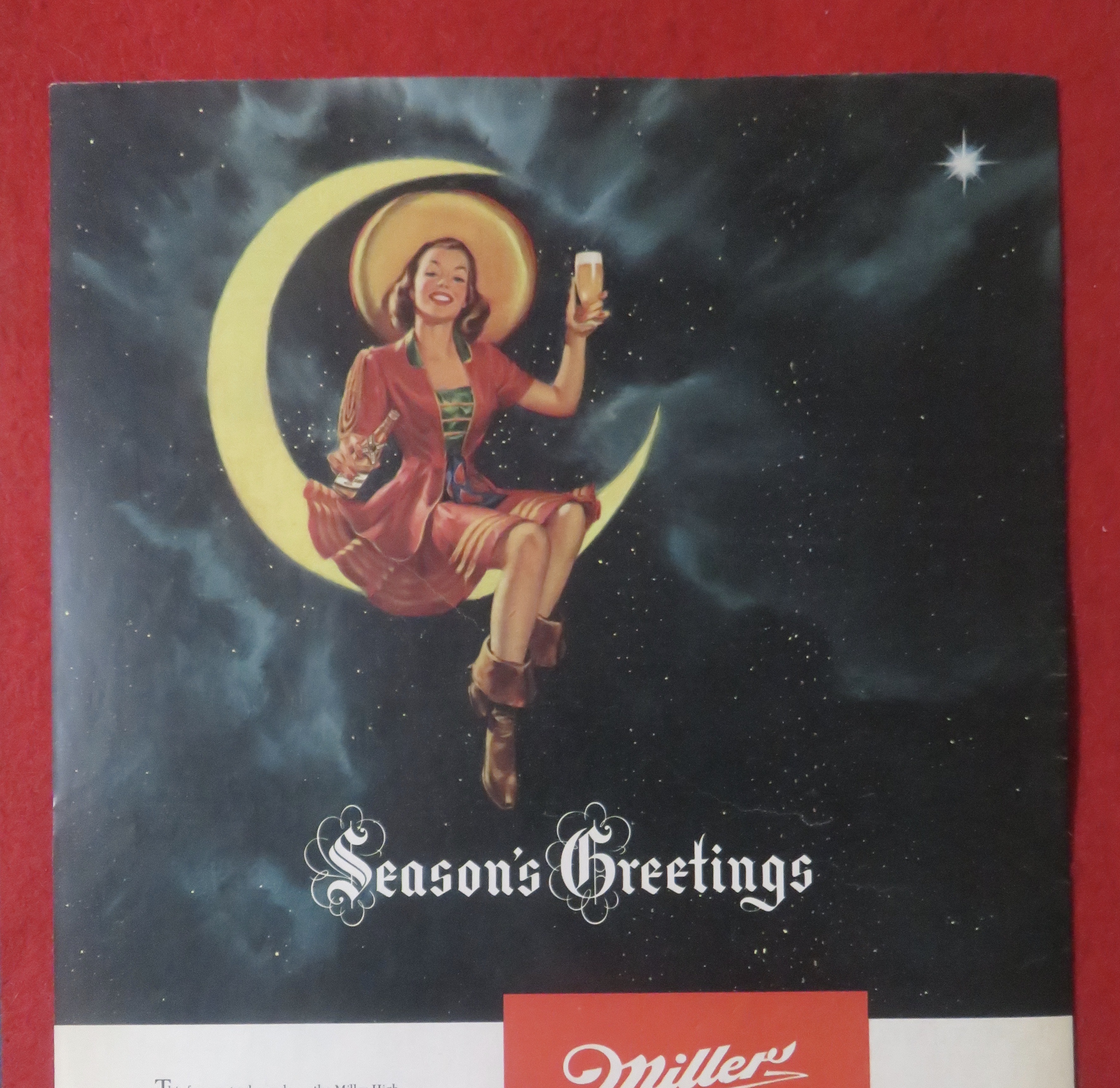 1948 Miller High Life with Woman Sitting On The Moon