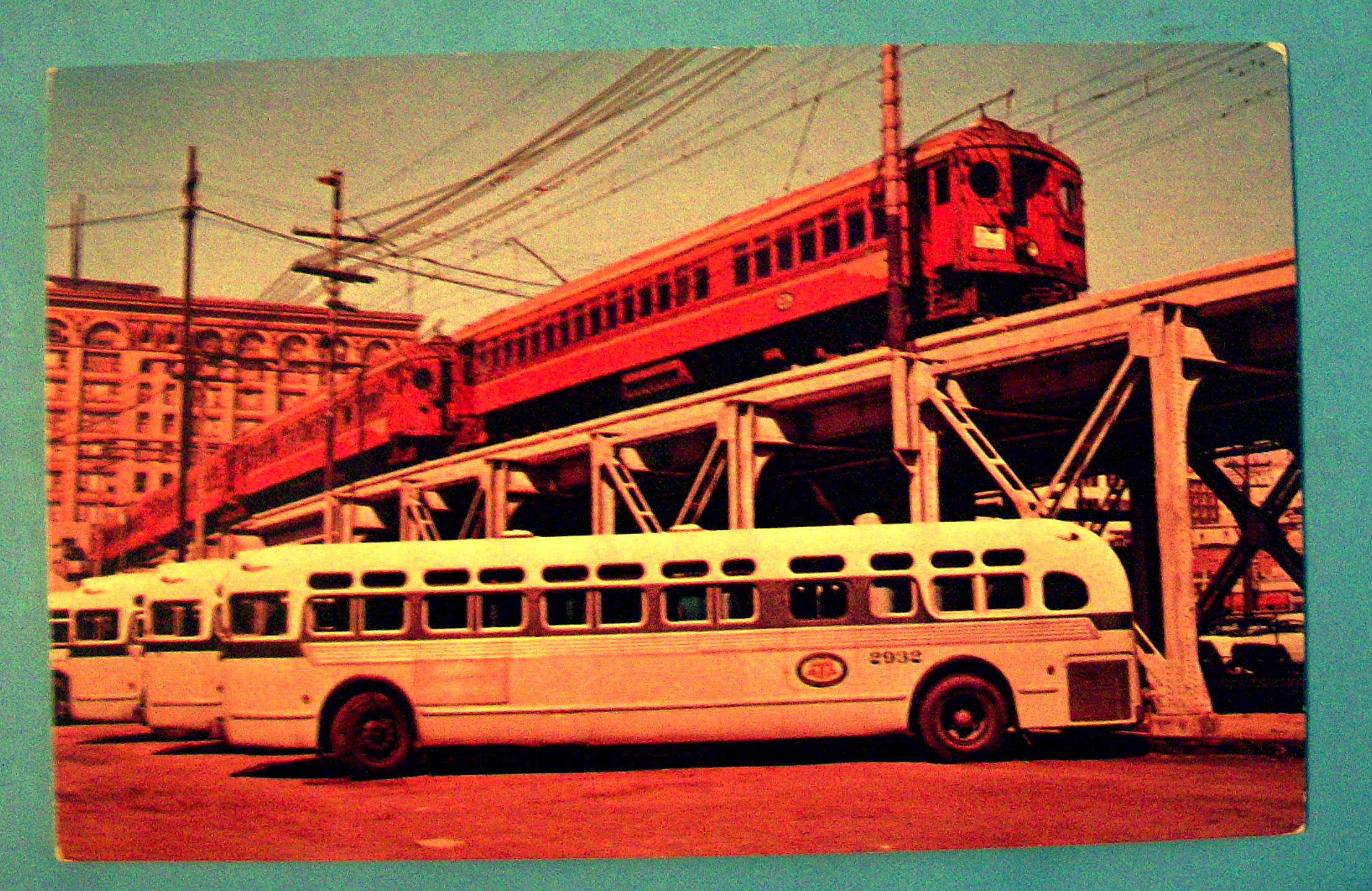 Pacific Electric Red Cars & Buses Postcard