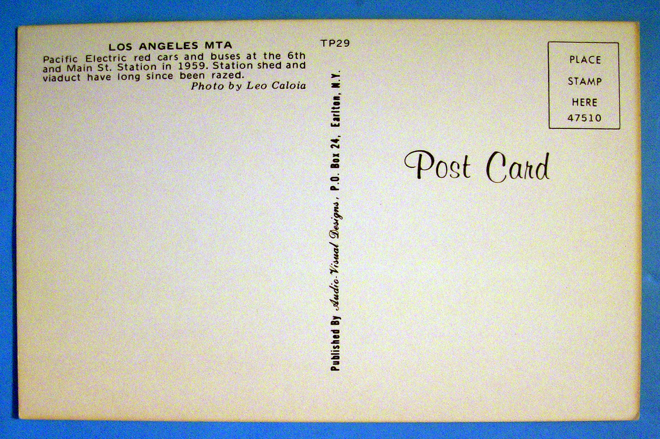 Pacific Electric Red Cars & Buses Postcard