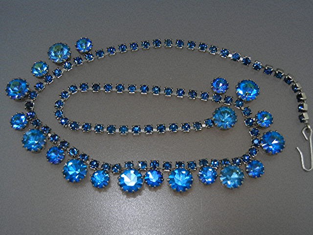 Weiss Blue Crystal Silver Necklace