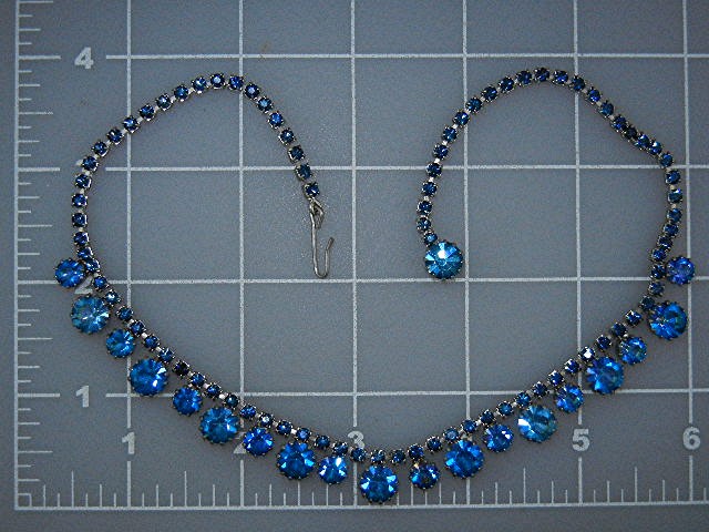 Weiss Blue Crystal Silver Necklace