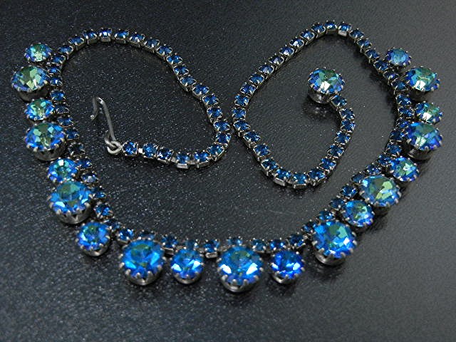 Weiss Blue Crystal Silver Necklace