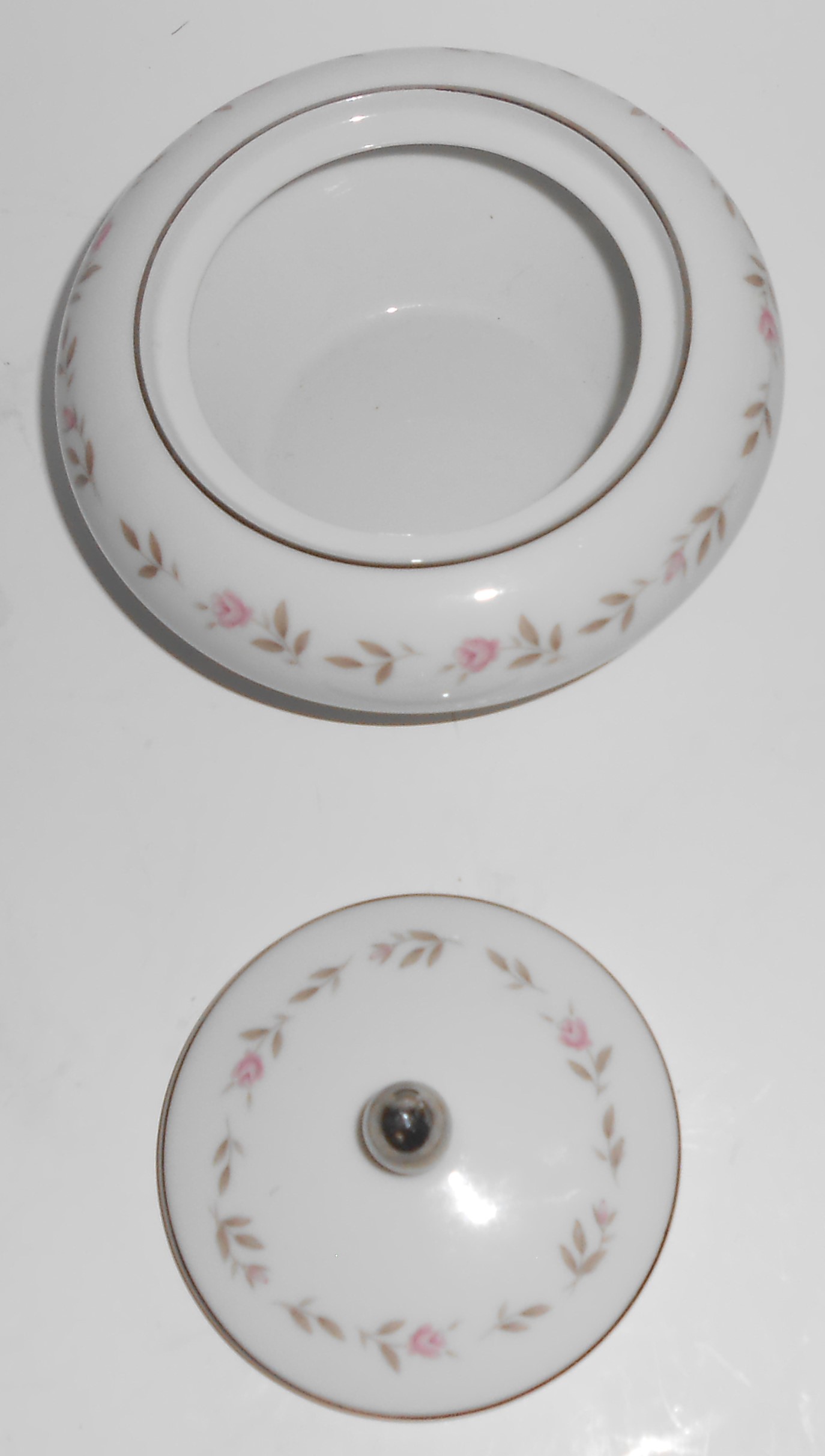 Mikasa China Platinum Band #8353 Rose Delight Sugar