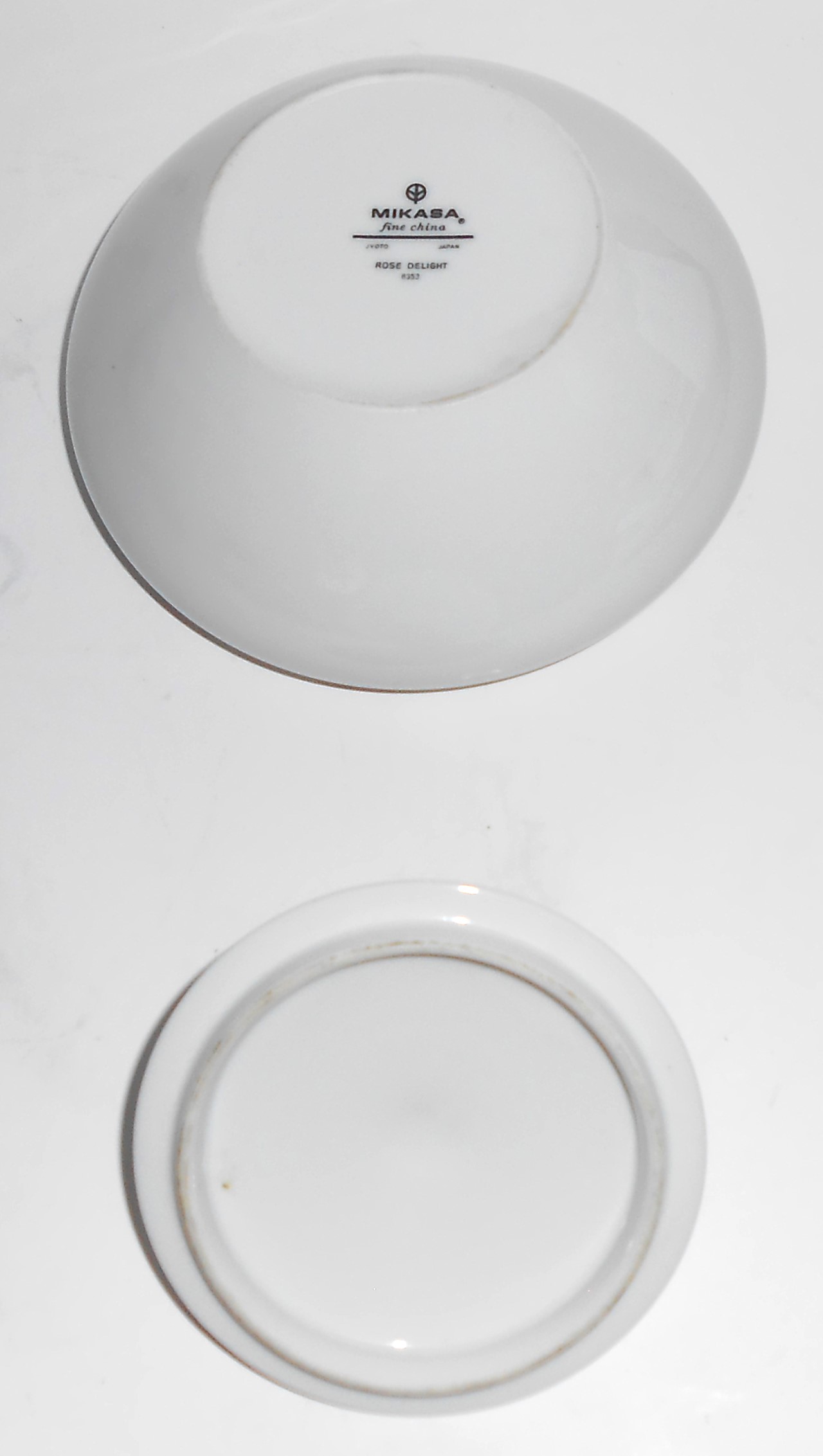Mikasa China Platinum Band #8353 Rose Delight Sugar