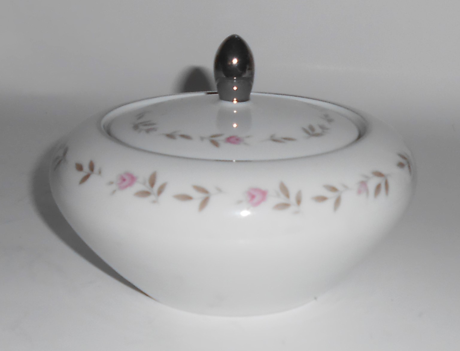 Mikasa China Platinum Band #8353 Rose Delight Sugar