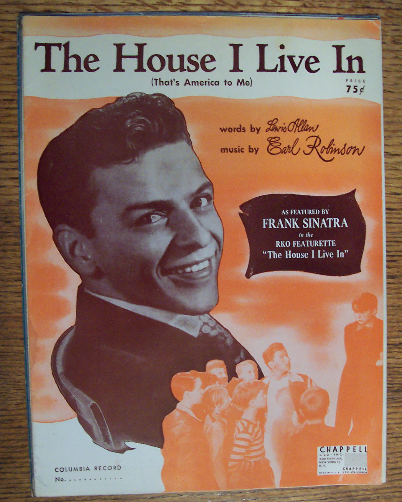 Sheet Music For 1942 The House I Live In