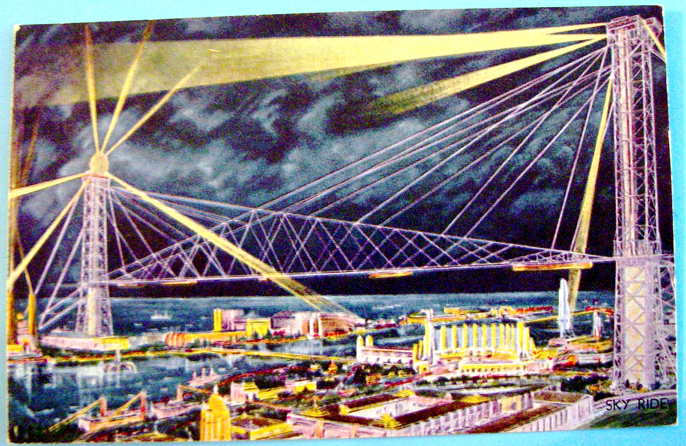 Sky Ride Postcard (1933 Century Of Progress)