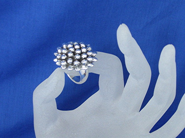 Sterling Silver LARGE Flower Ring Thailand