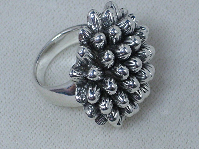 Sterling Silver LARGE Flower Ring Thailand