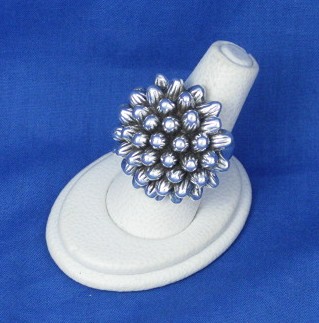 Sterling Silver LARGE Flower Ring Thailand