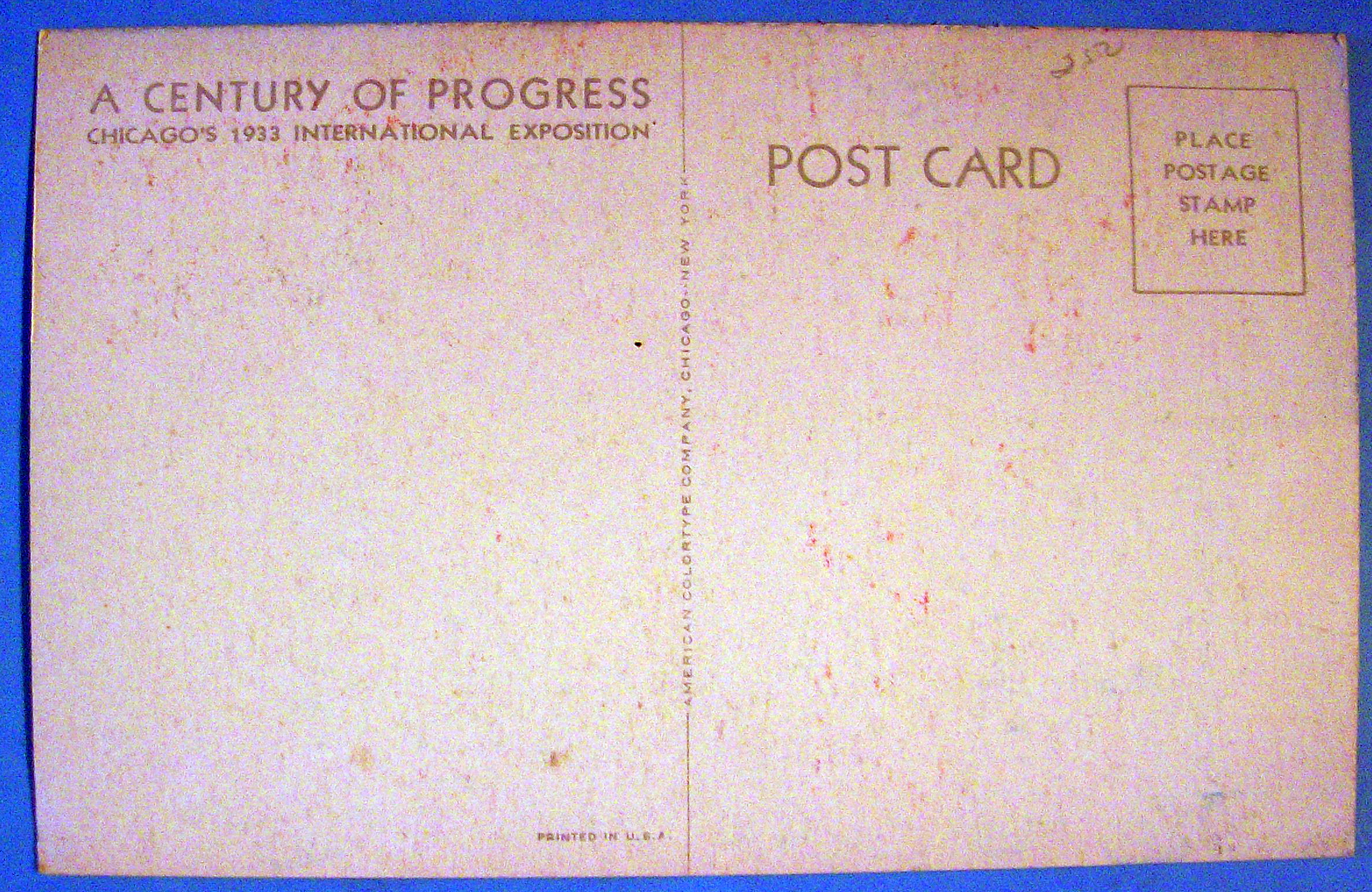 1933 Century Of Progress, Japan Tea Hall Postcard