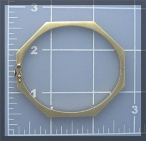 Bracelet 14K Yellow Gold Hexagonal  Hinged Bangle