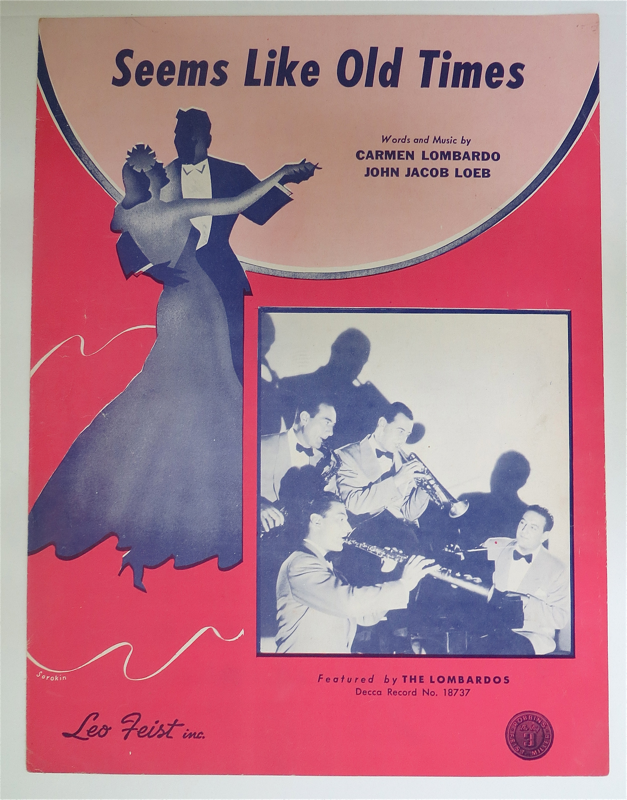 1946 Seems Like Old Times By Lombardo & Loeb