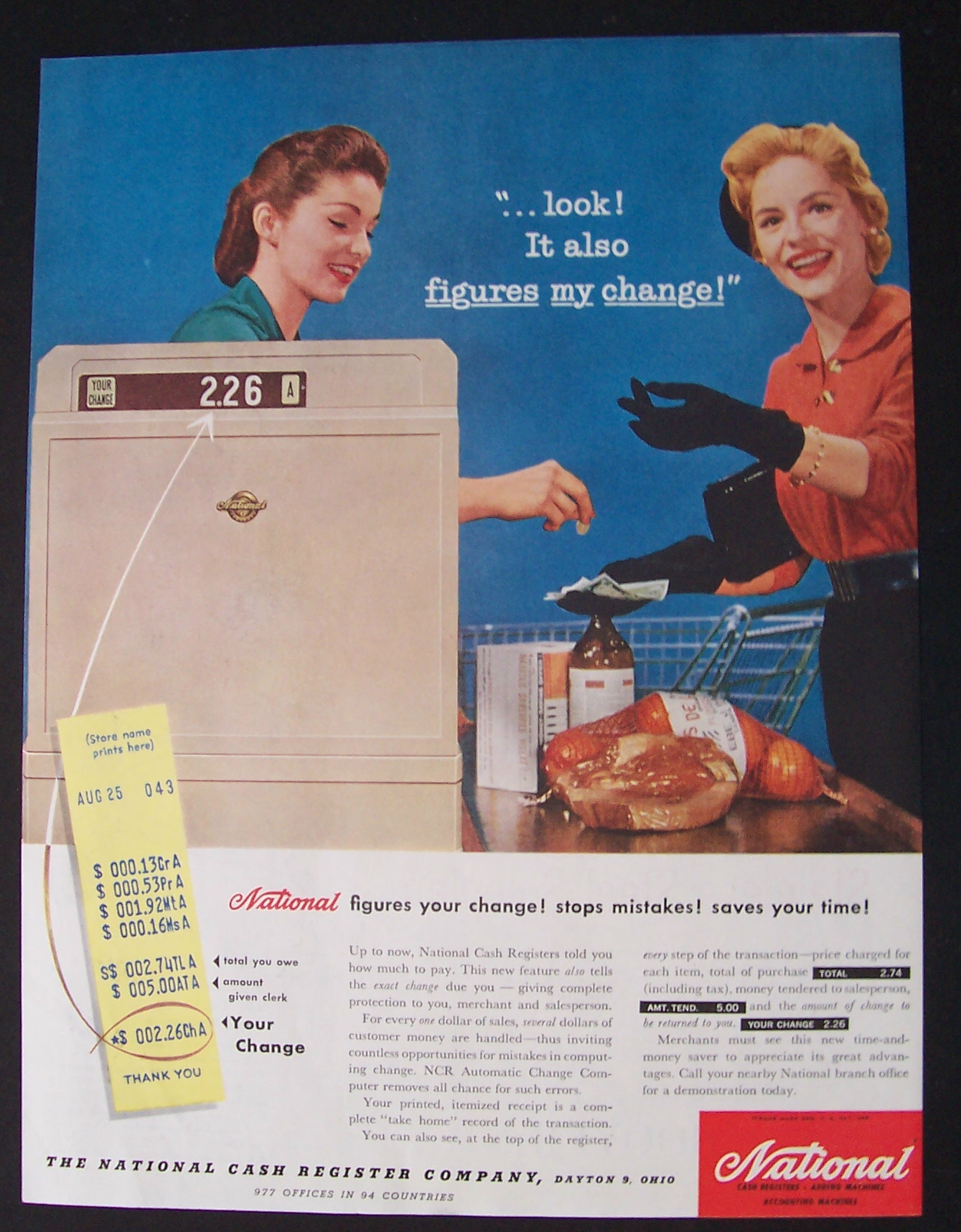 1955 National Cash Register Machine