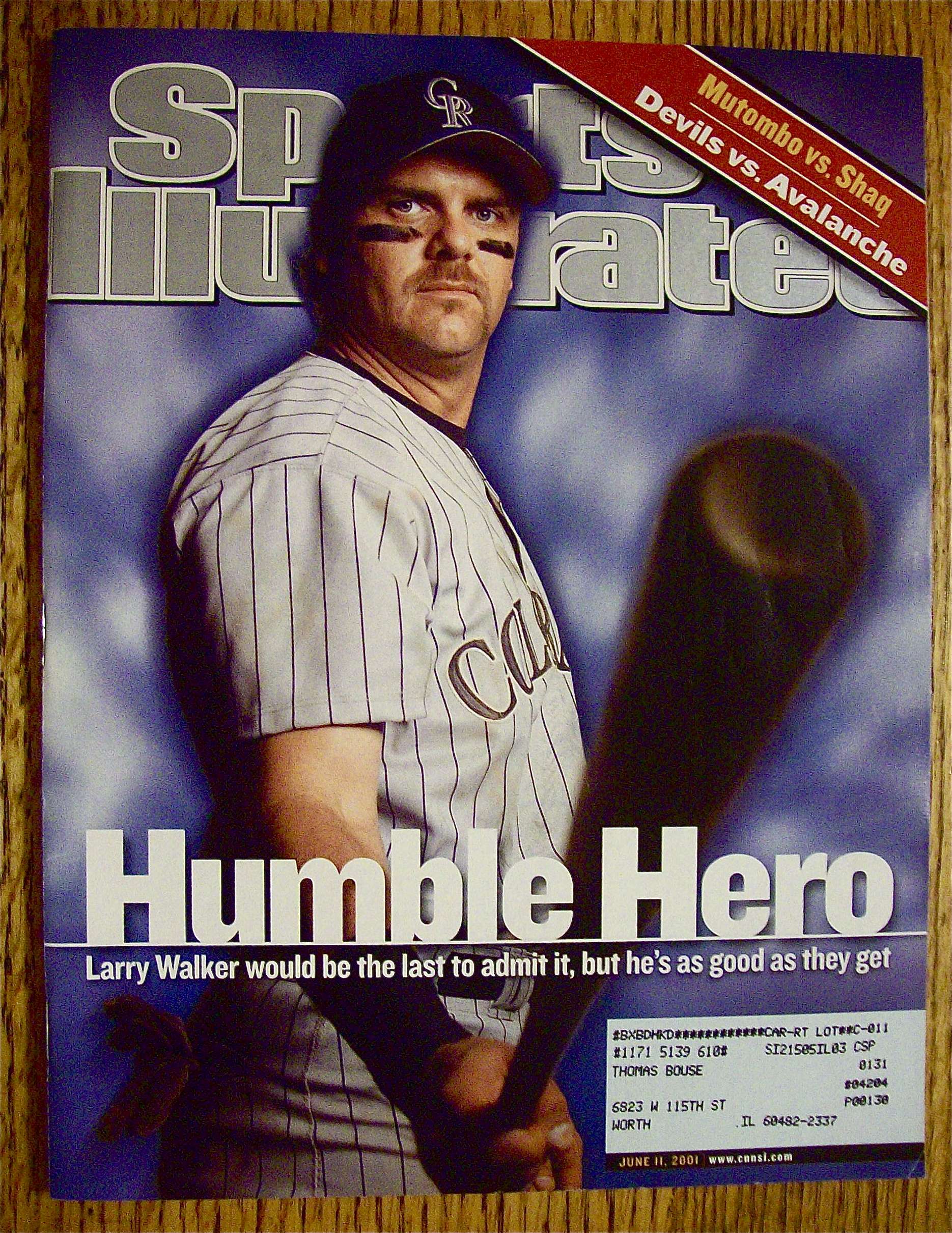 Sport Illustrated Magazine June 11, 2001 Larry Walker