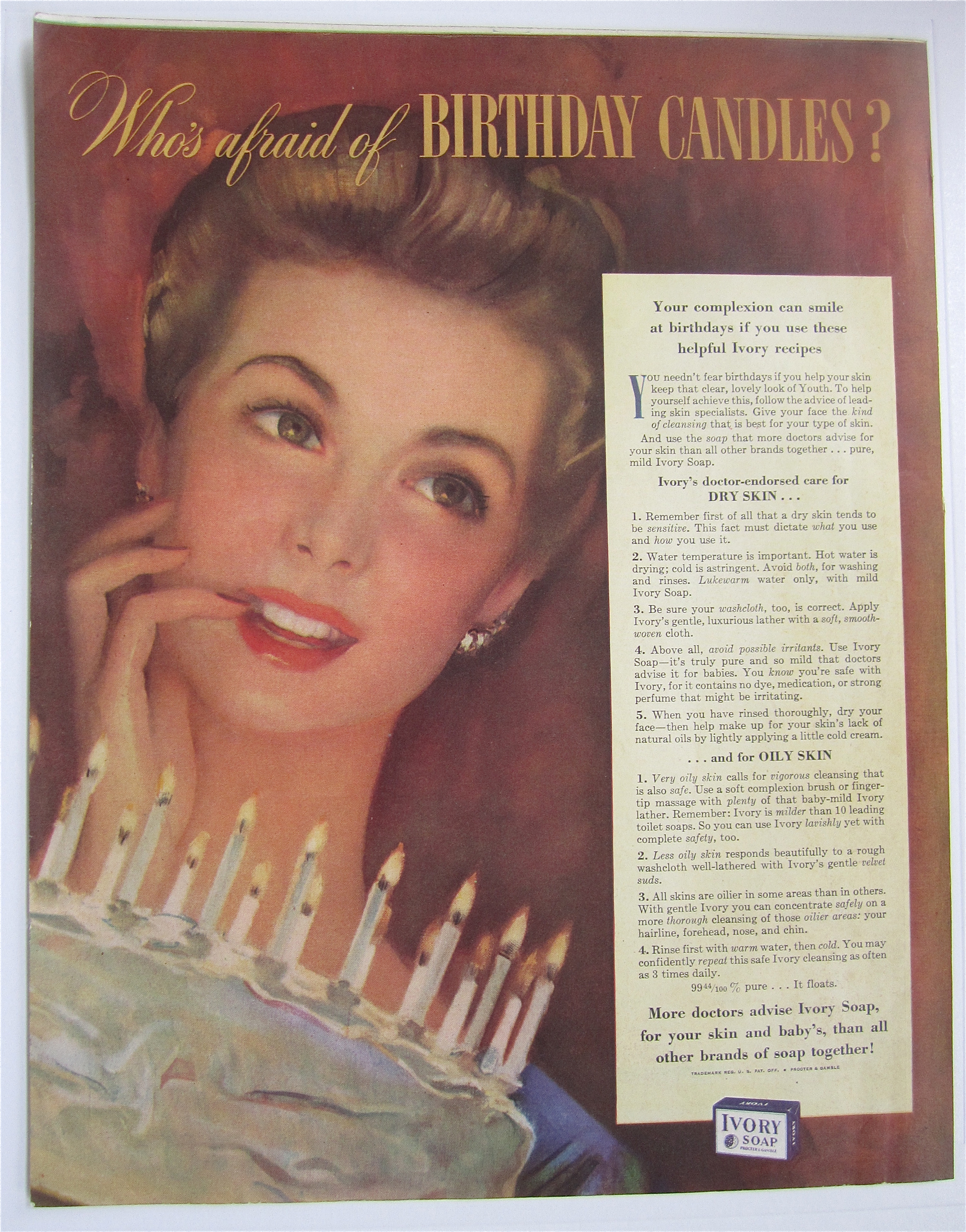 1943 Ivory Soap with Woman With Her Birthday Candles