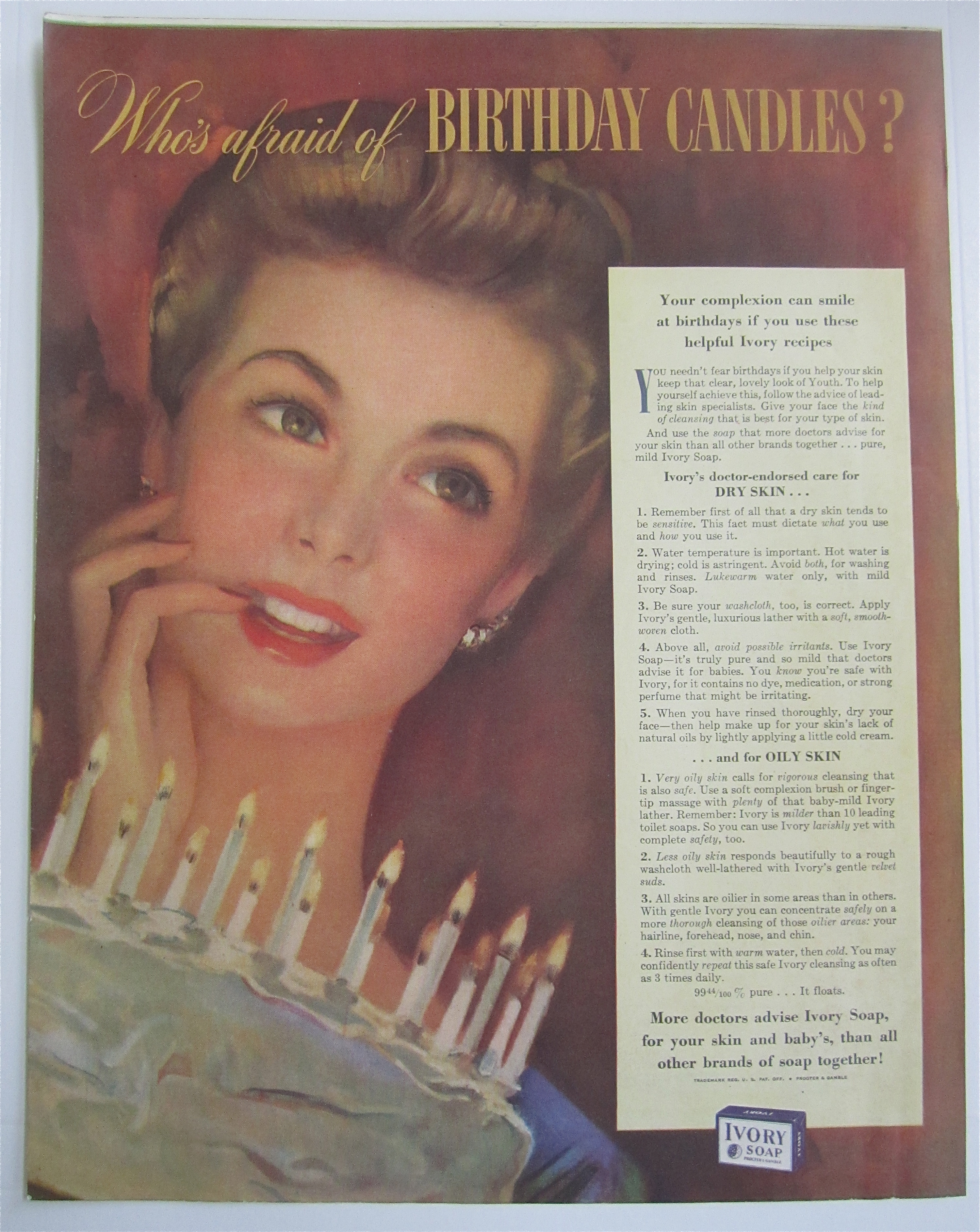 1943 Ivory Soap with Woman With Her Birthday Candles