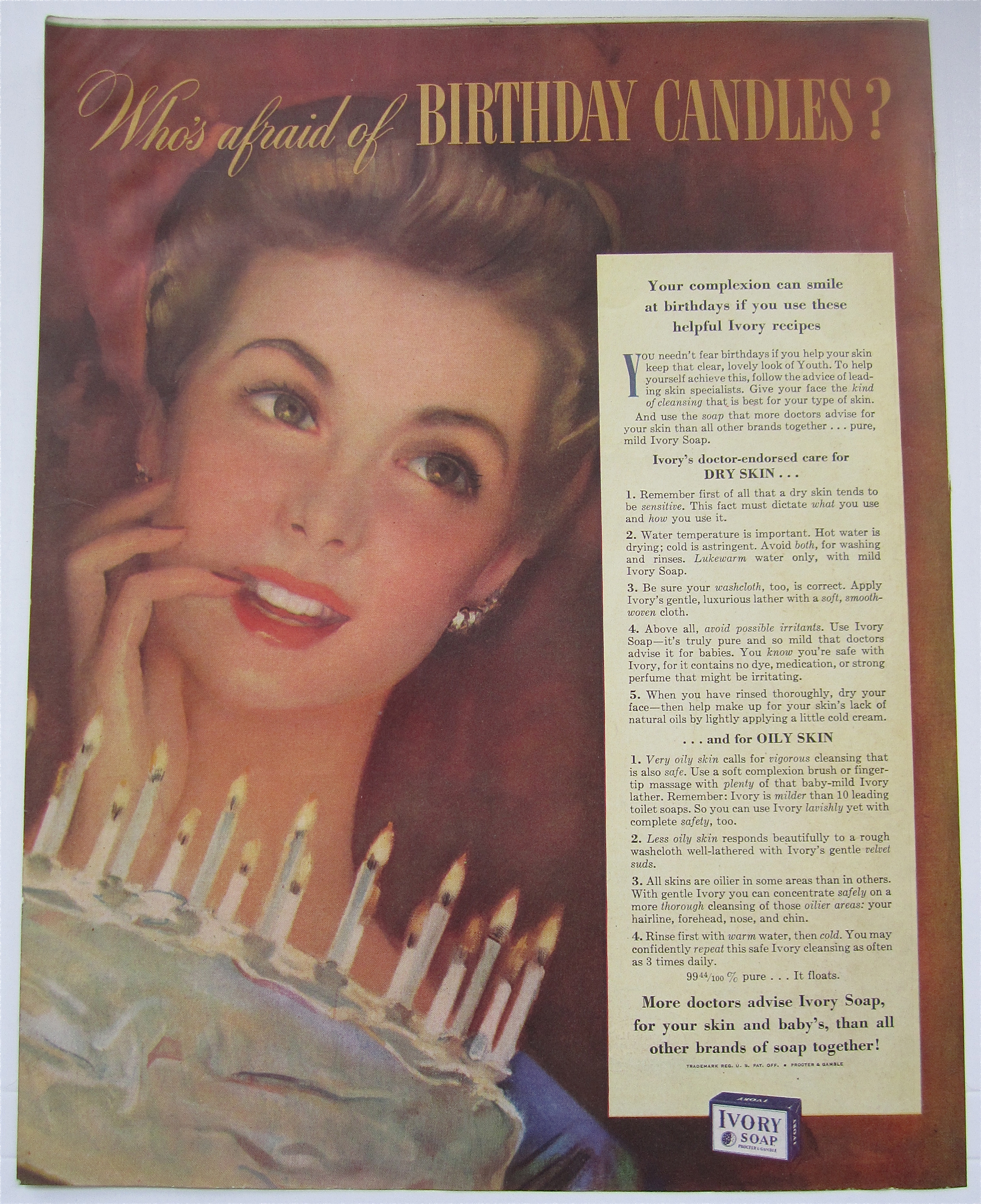 1943 Ivory Soap with Woman With Her Birthday Candles