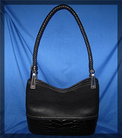 Brighton  Black Tan Pebble  Leather Bag