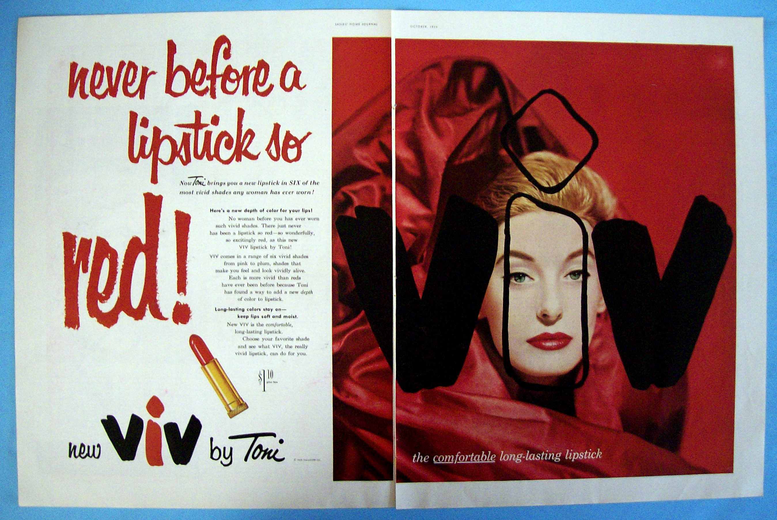 Vintage Ad: 1954 Toni Viv Lipstick