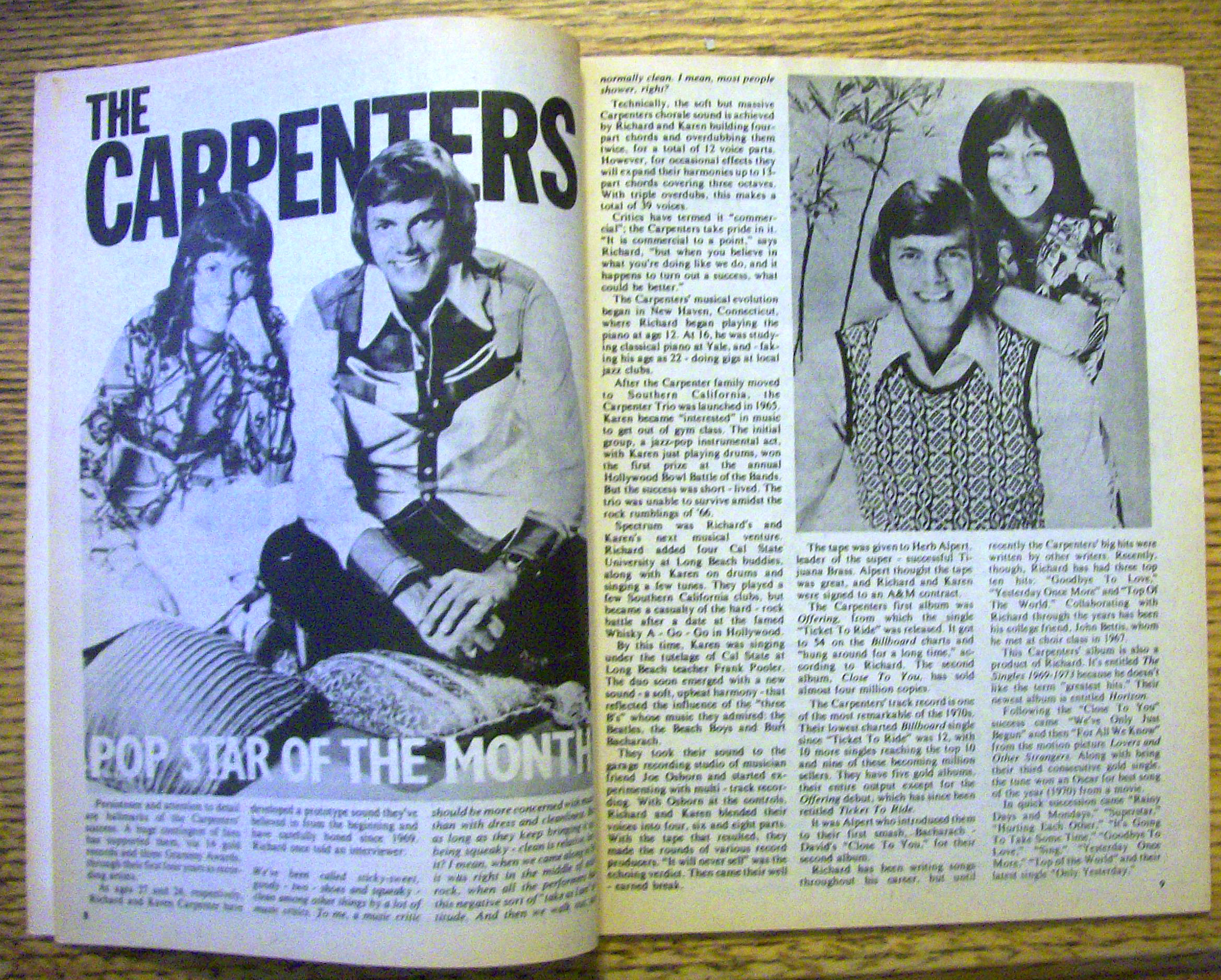 Song Hits September 1975 Karen Carpenter-The Carpenters