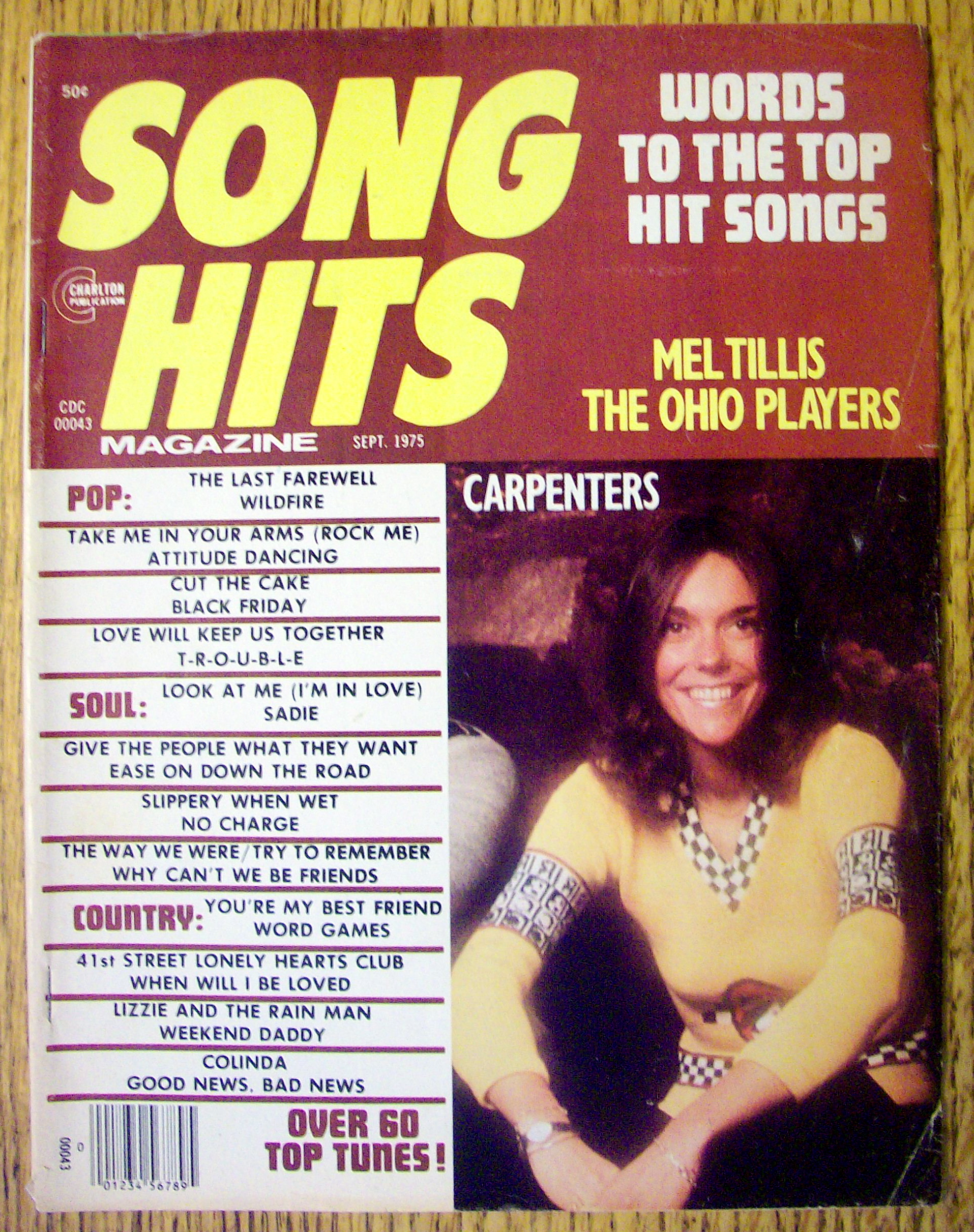 Song Hits September 1975 Karen Carpenter-The Carpenters