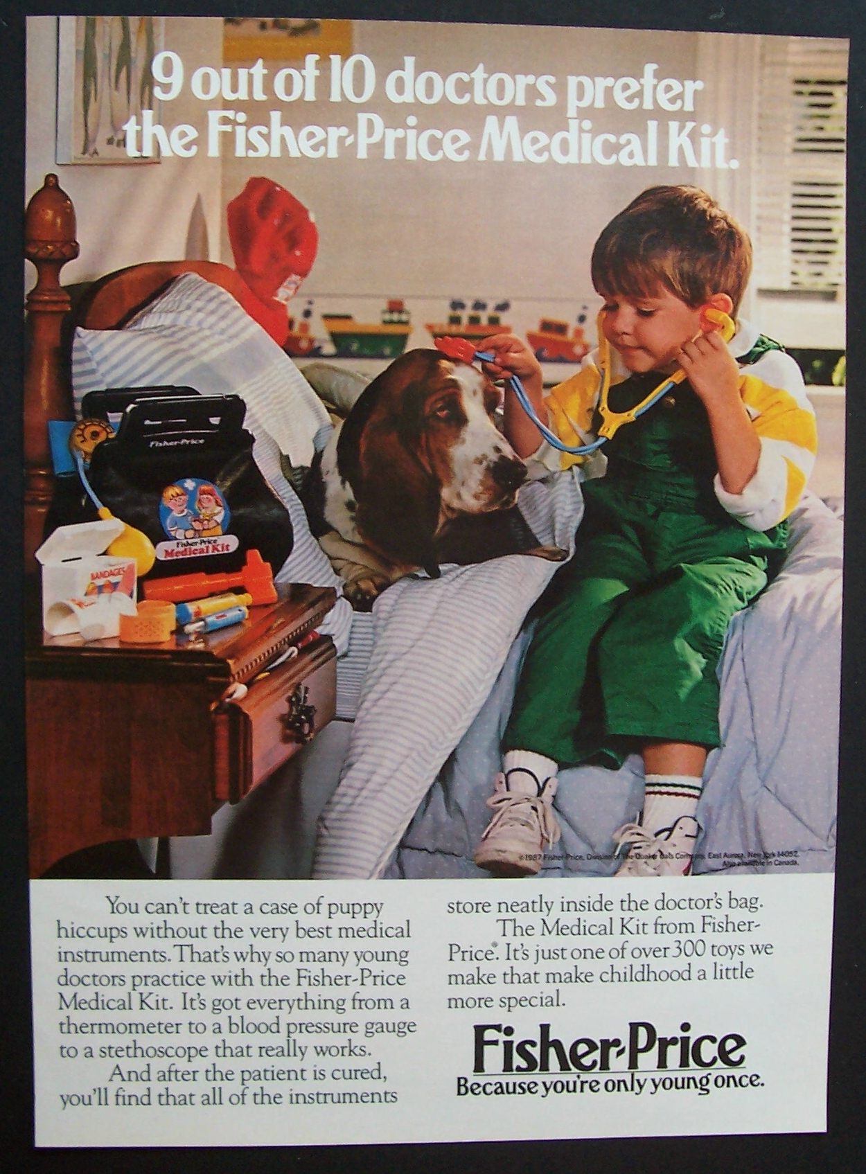 1987 Fisher-Price Medical Kit with a Boy & his Dog